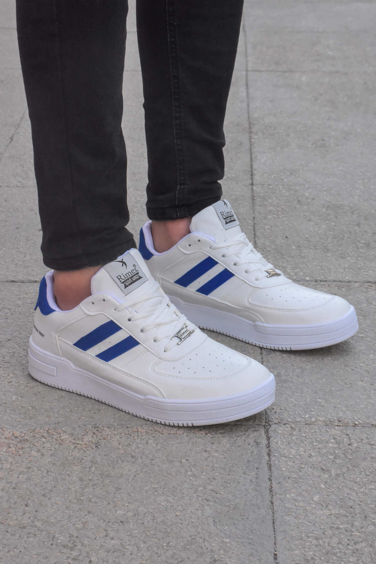 Beyaz Mavi Unisex 2 Şerit Rimex Rahat Günlük Sneaker Wsb0532