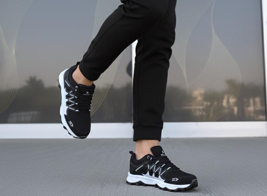 Siyah Beyaz Erkek Rahat Günlük Spor Ayakkabı Wsb0634