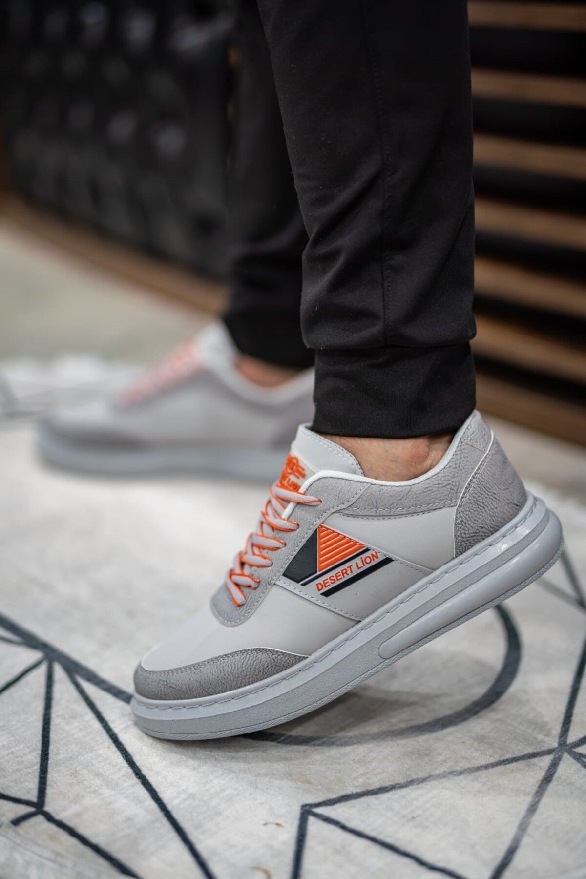 Açık Gri Erkek Bağcıklı Günlük Rahat Sneaker Wsb1072