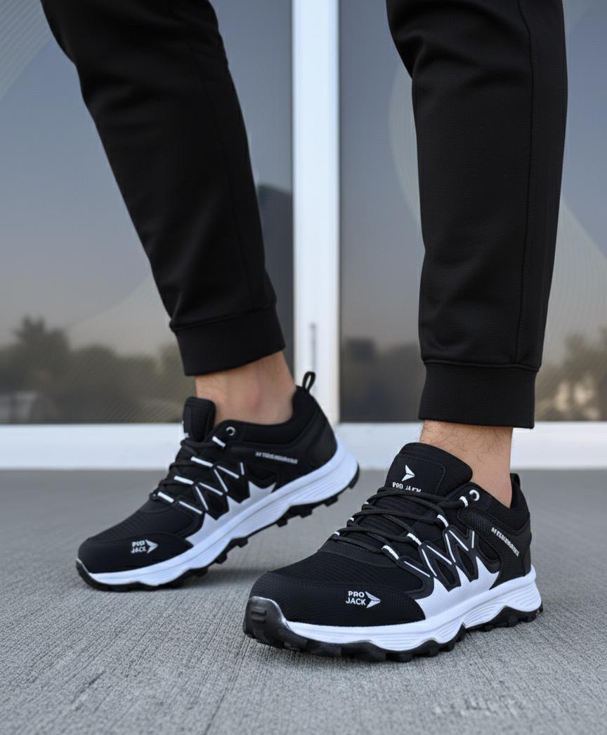 Siyah Beyaz Erkek Rahat Günlük Spor Ayakkabı Wsb0634