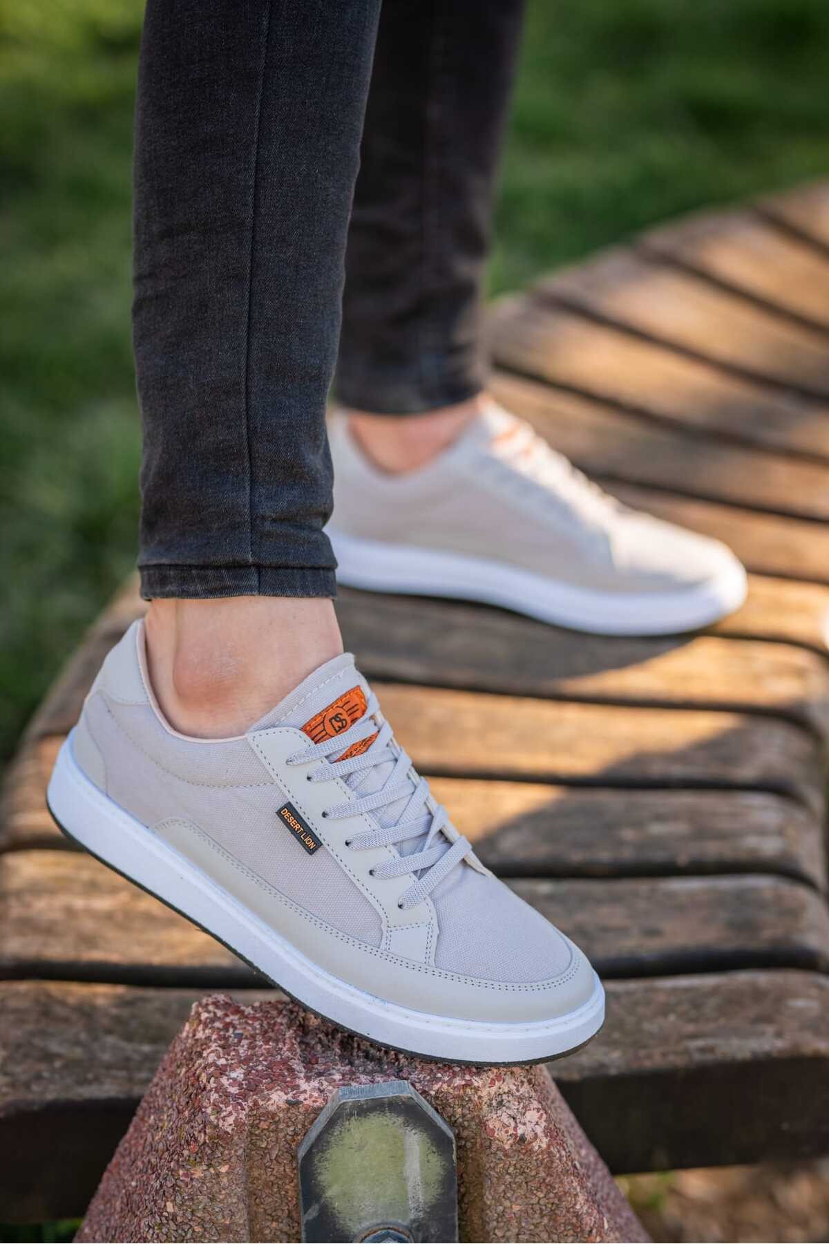 Gri Erkek Düz Taban Rahat Sneaker Ayakkabı Wsb0788