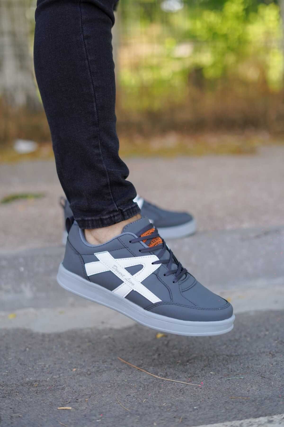 Füme Beyaz Erkek Rahat A Günlük Sneaker Wsb0556