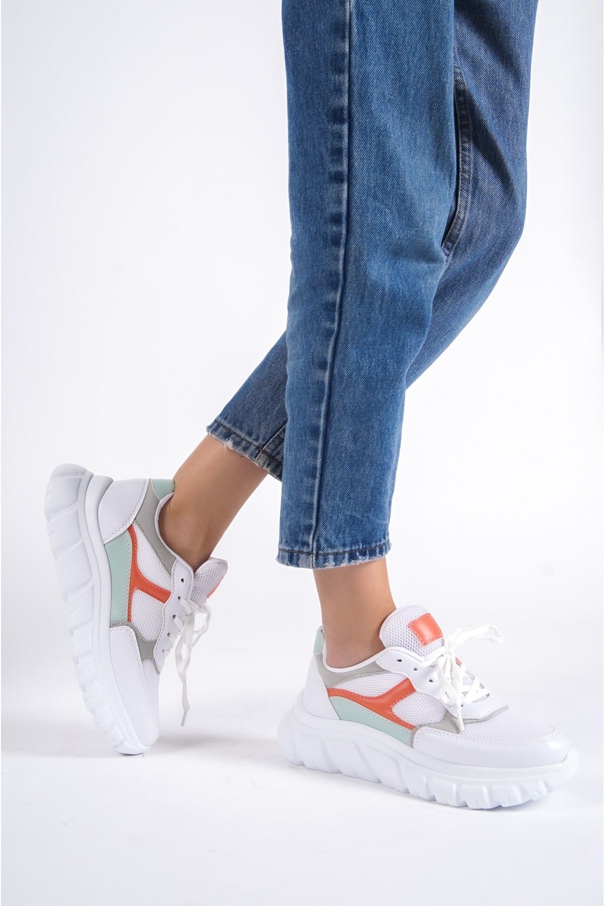 Kadın Bağıcıklı Fileli Günlük Sneaker Spor Ayakkabı Wsb0474