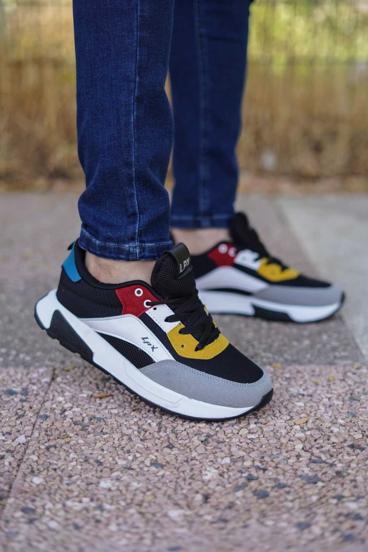 Siyah Mavi Erkek Rahat Günlük Sneaker Wsb0554