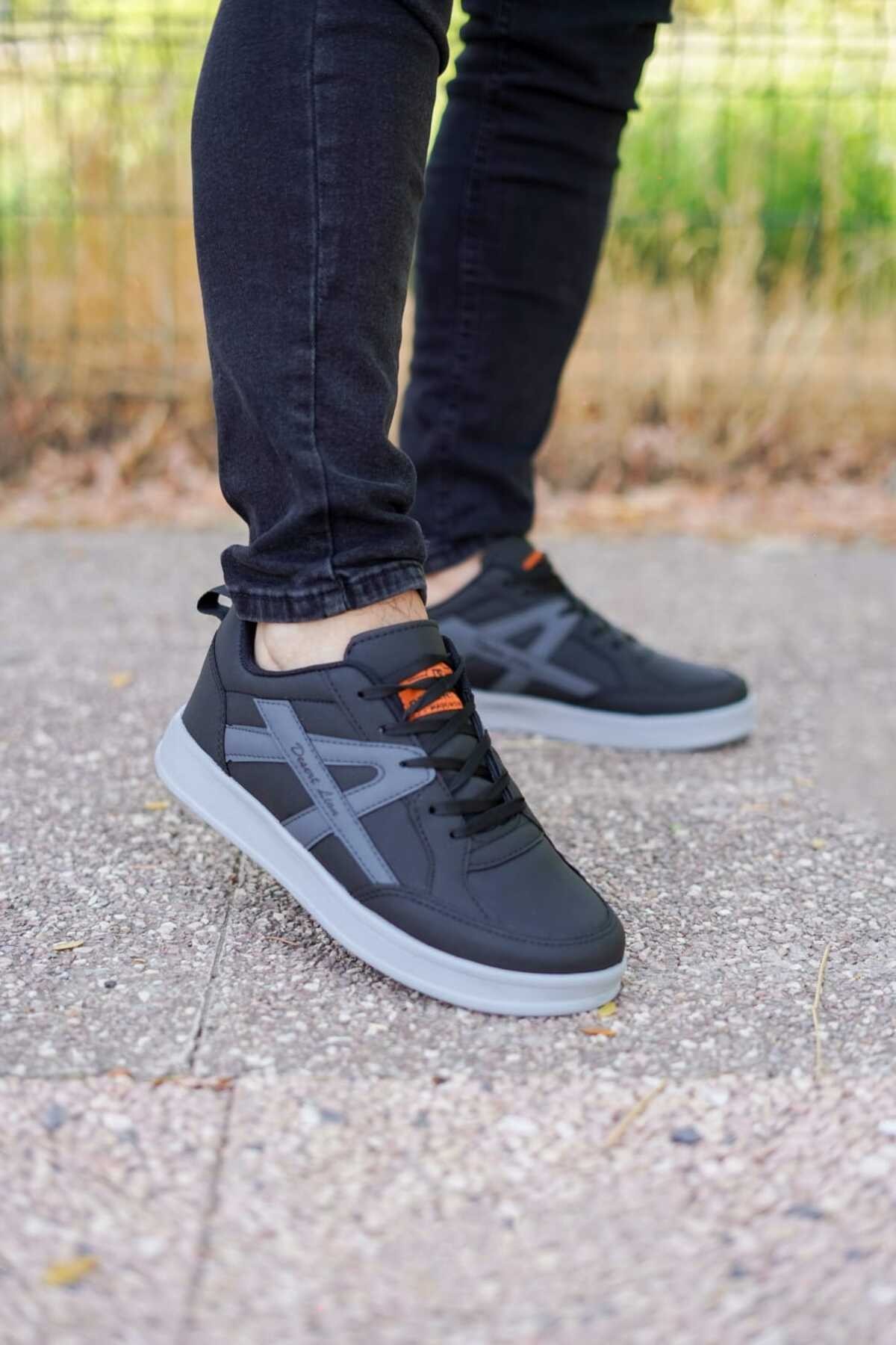 Siyah Füme Erkek Rahat A Günlük Sneaker Wsb0556