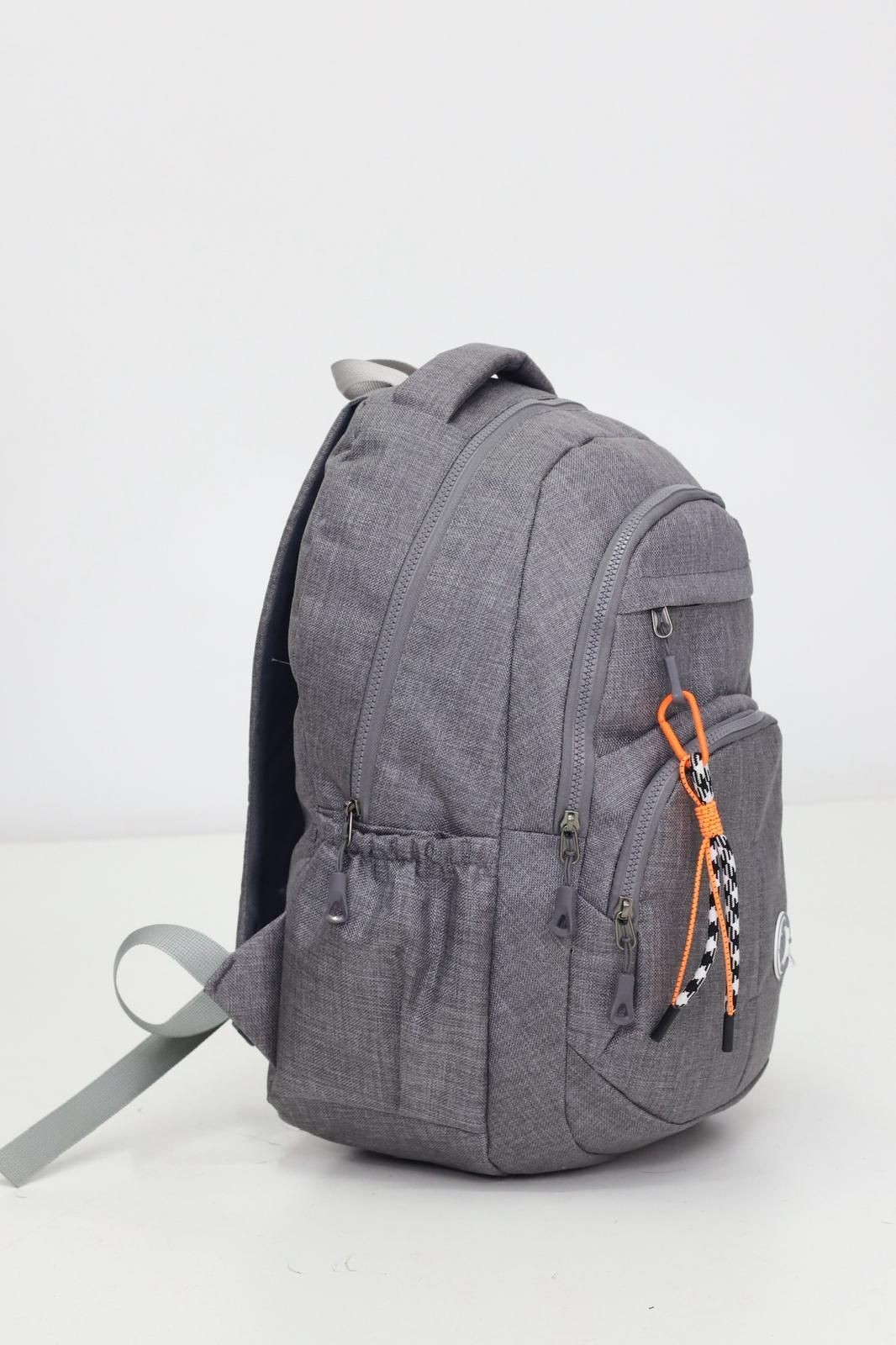 Gri Unisex Sıvı Geçirmez Kumaş  Günlük Sırt Okul Çantası WSB5044
