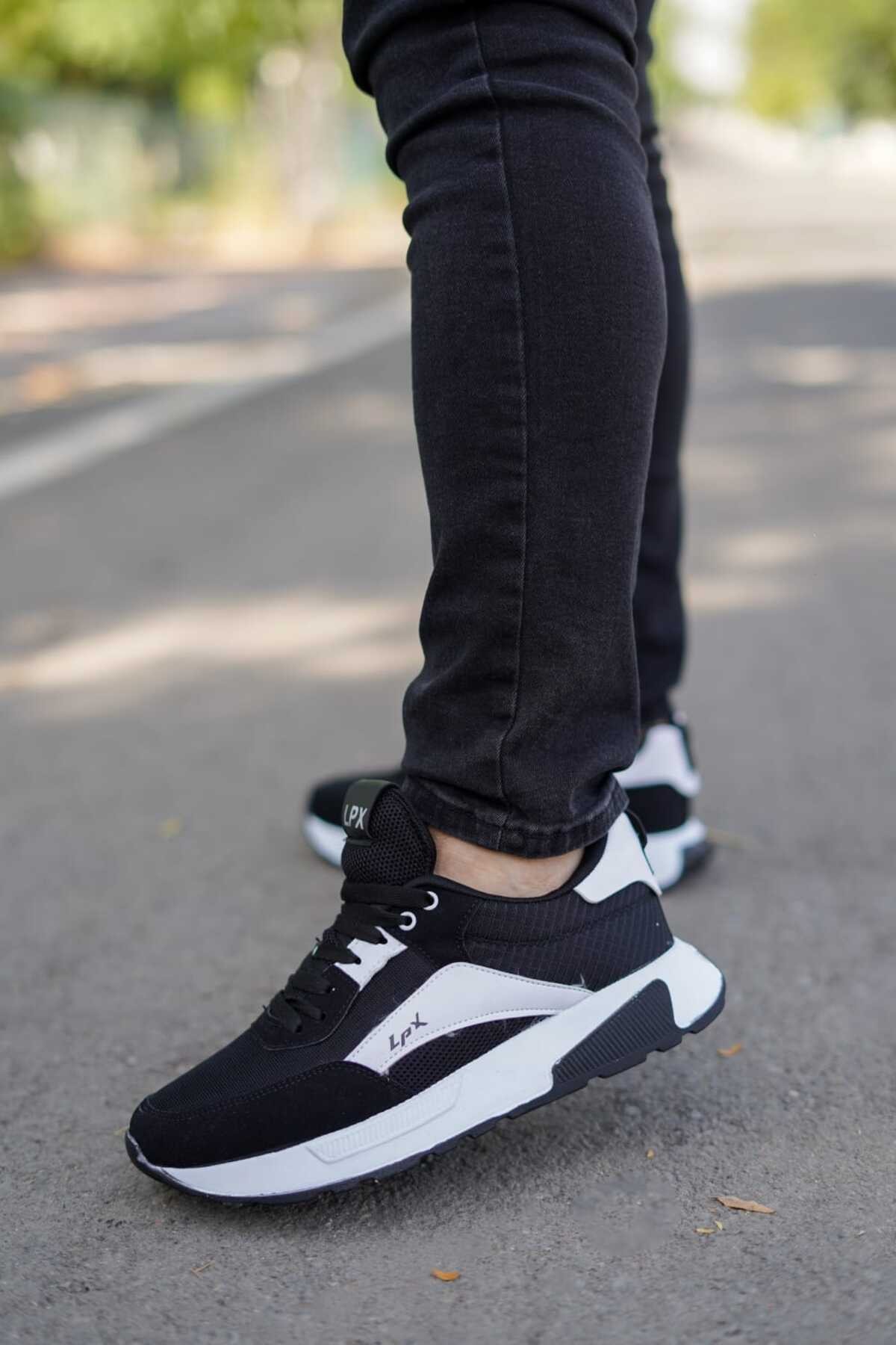 Siyah Beyaz Erkek Rahat Günlük Sneaker Wsb0554