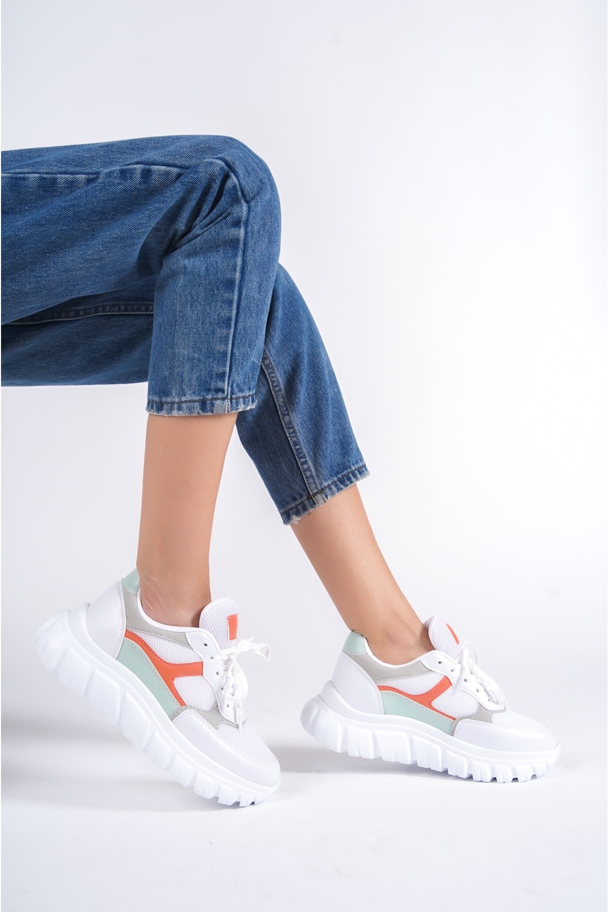 Kadın Bağıcıklı Fileli Günlük Sneaker Spor Ayakkabı Wsb0474