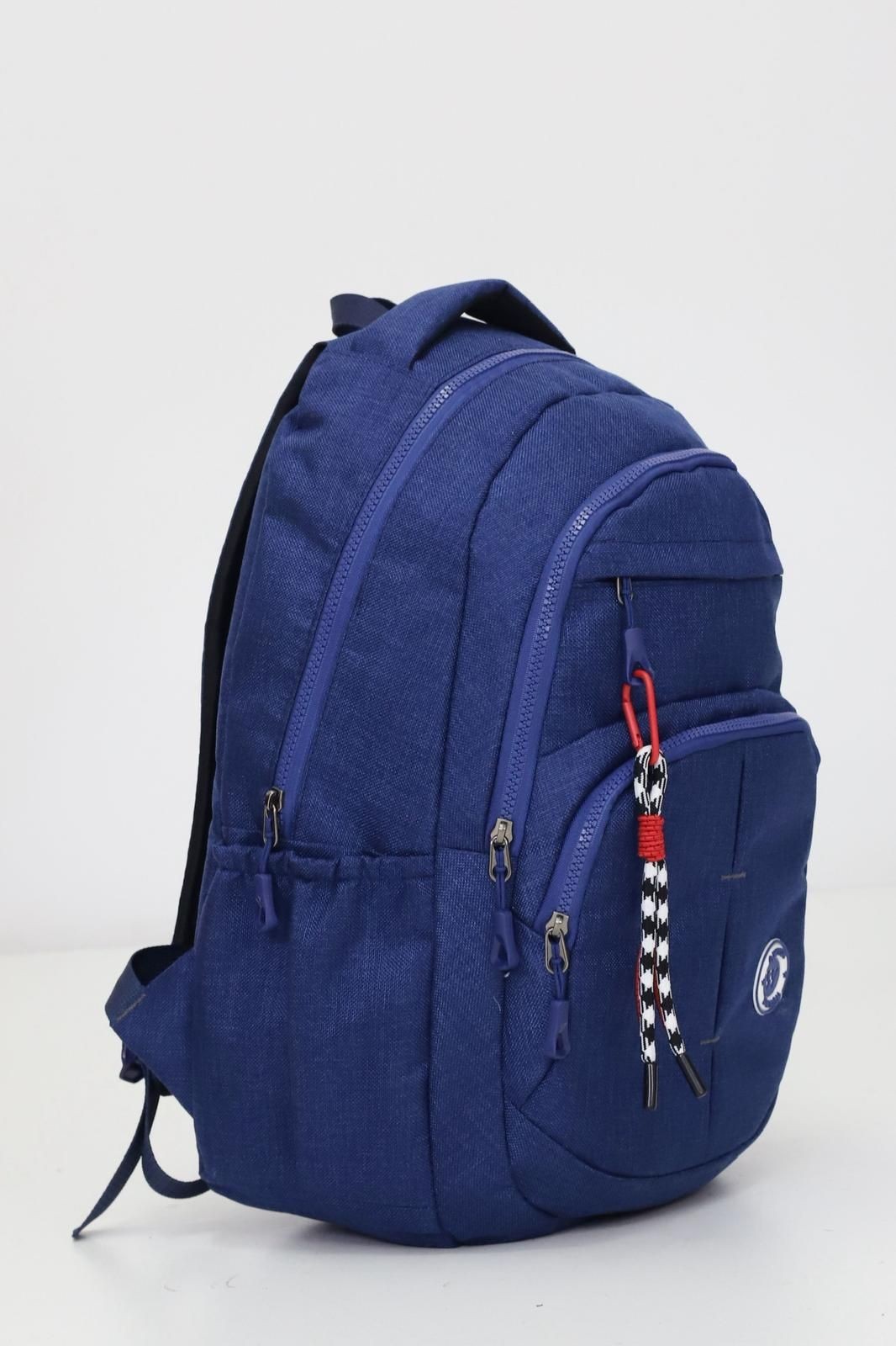 Lacivert Unisex Sıvı Geçirmez Kumaş  Günlük Sırt Okul Çantası WSB5044