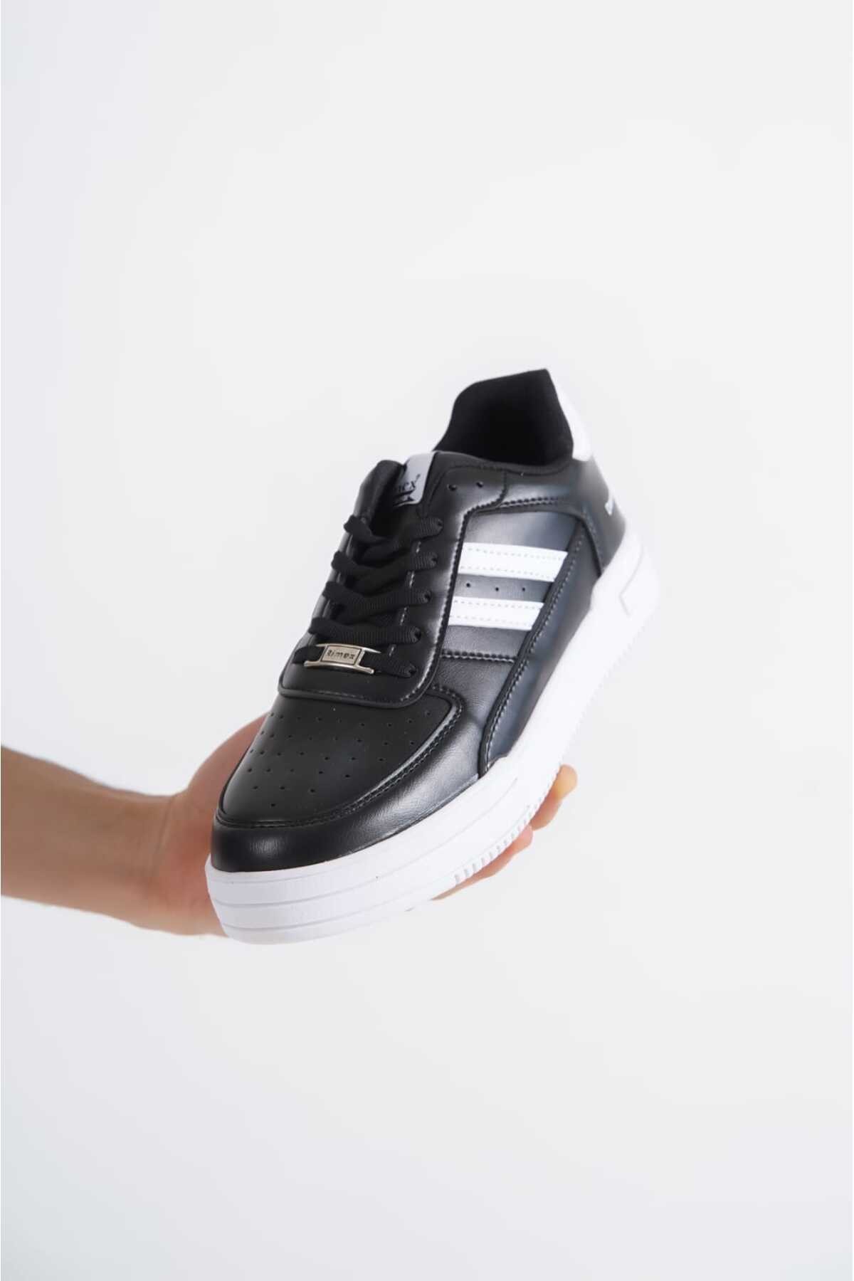 Siyah Beyaz Unisex 2 Şerit Rimex Rahat Günlük Sneaker Wsb0532
