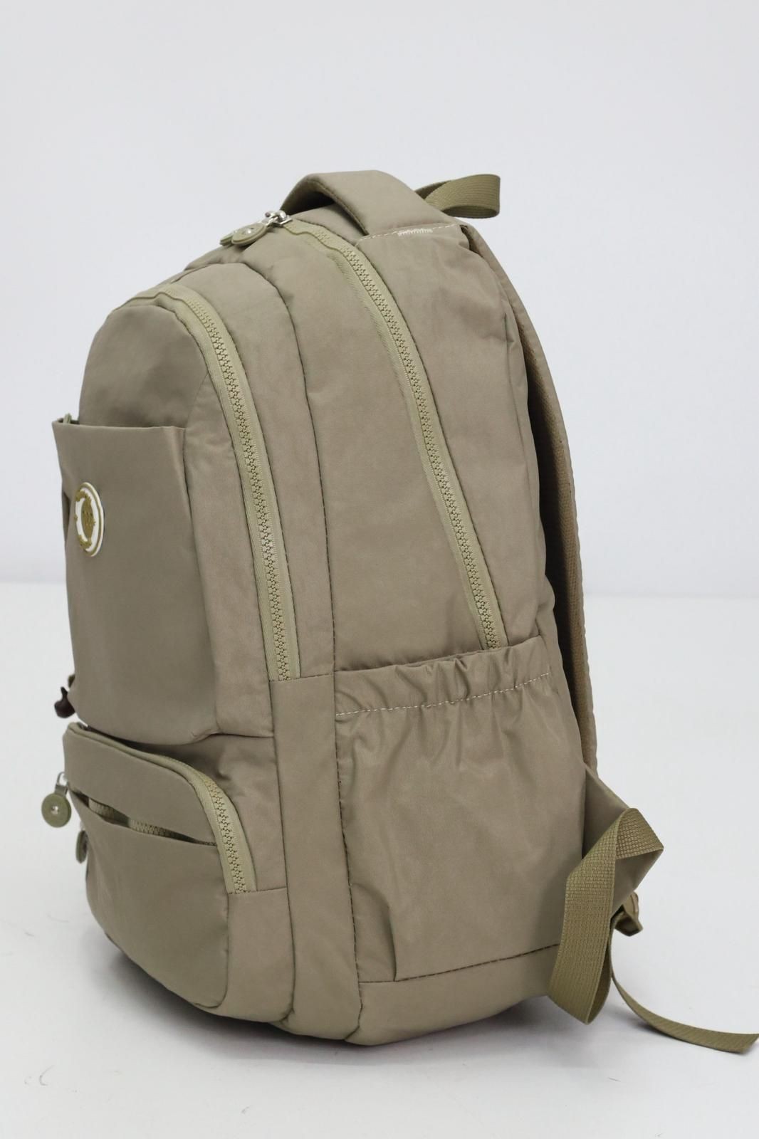 Haki Unisex Kırınkil Kumaş  Günlük Sırt Okul Çantası WSB5042