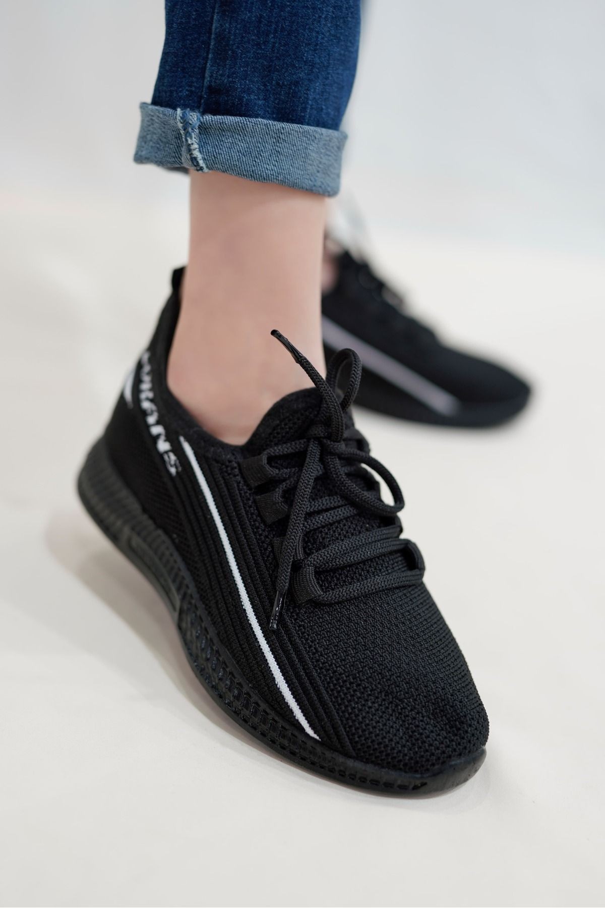 Unisex  Günlük Çizgili Triko Spor Ayakkabı Sneaker WSB4042