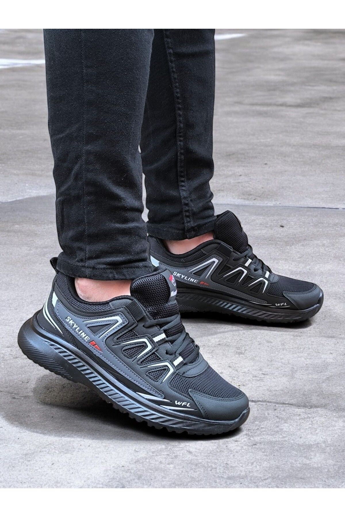 Siyah Unisex Bağcıklı Wfl Günlük Sneaker Wsb4016