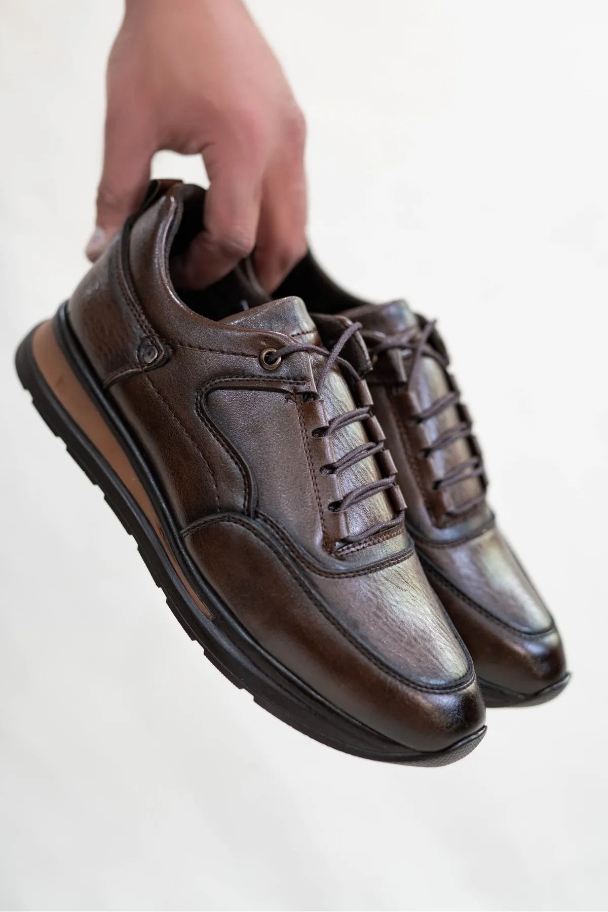 Kahve Erkek Bağcıklı Günlük Rahat Sneaker Wsb1056