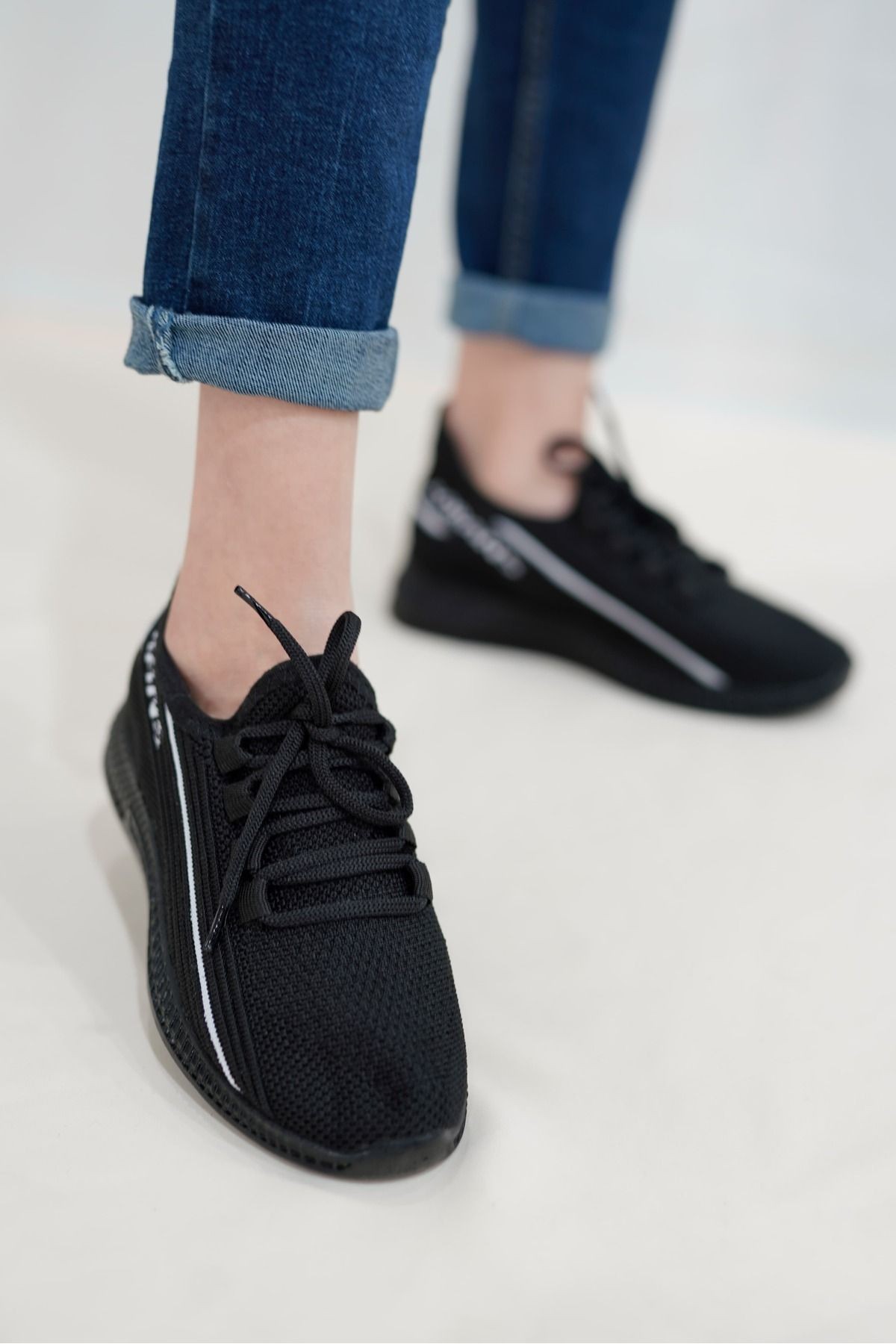 Unisex  Günlük Çizgili Triko Spor Ayakkabı Sneaker WSB4042