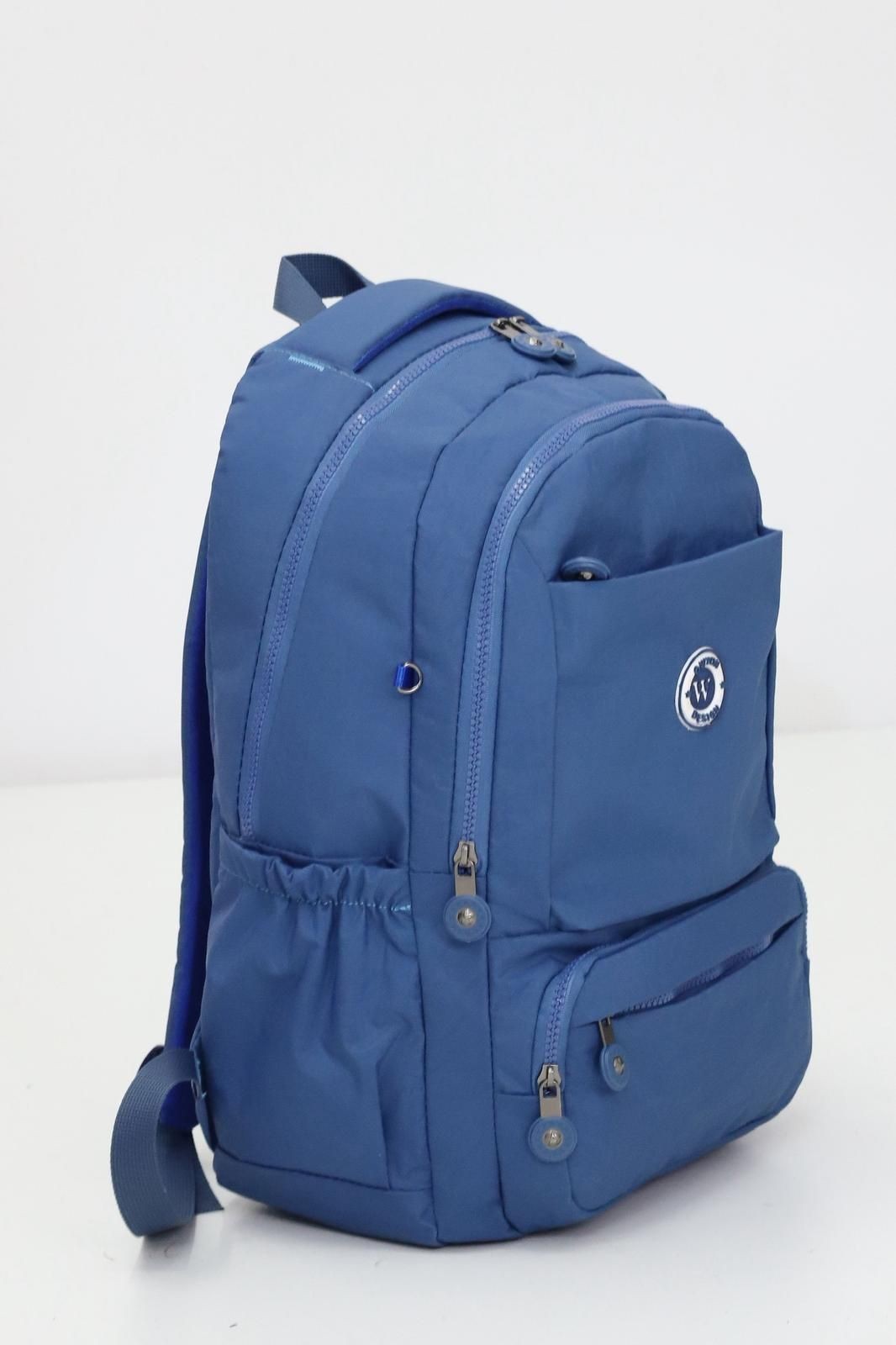 Lacivert Unisex  Kırınkil Kumaş  Günlük Sırt Okul Çantası WSB5042
