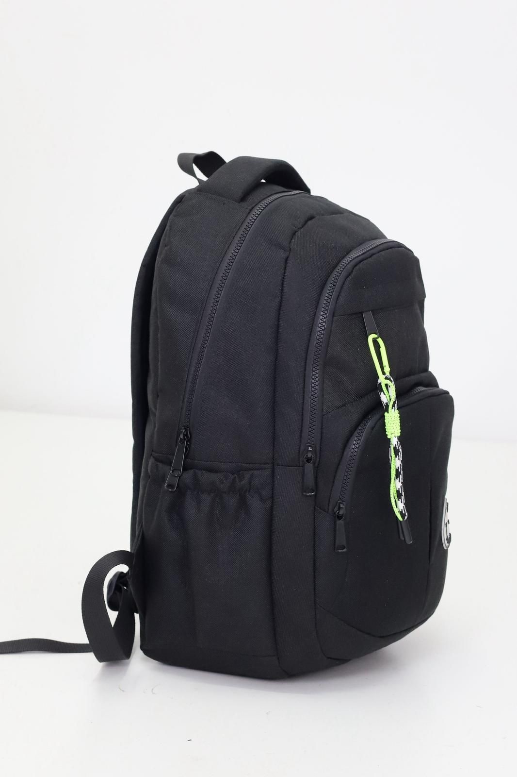 Siyah Unisex Sıvı Geçirmez Kumaş  Günlük Sırt Okul Çantası WSB5044
