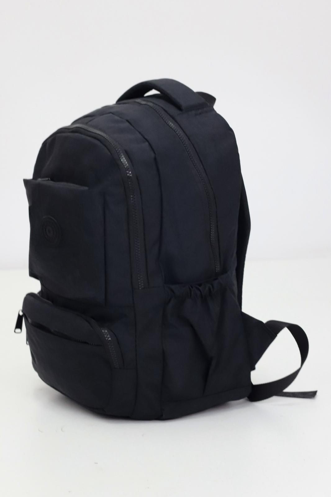 Siyah Unisex Kırınkil Kumaş  Günlük Sırt Okul Çantası WSB5042