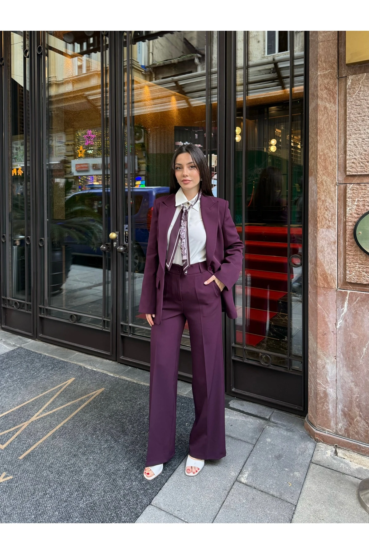 Blazer Takım Elbise Tek Düğme Ceket Pantalon