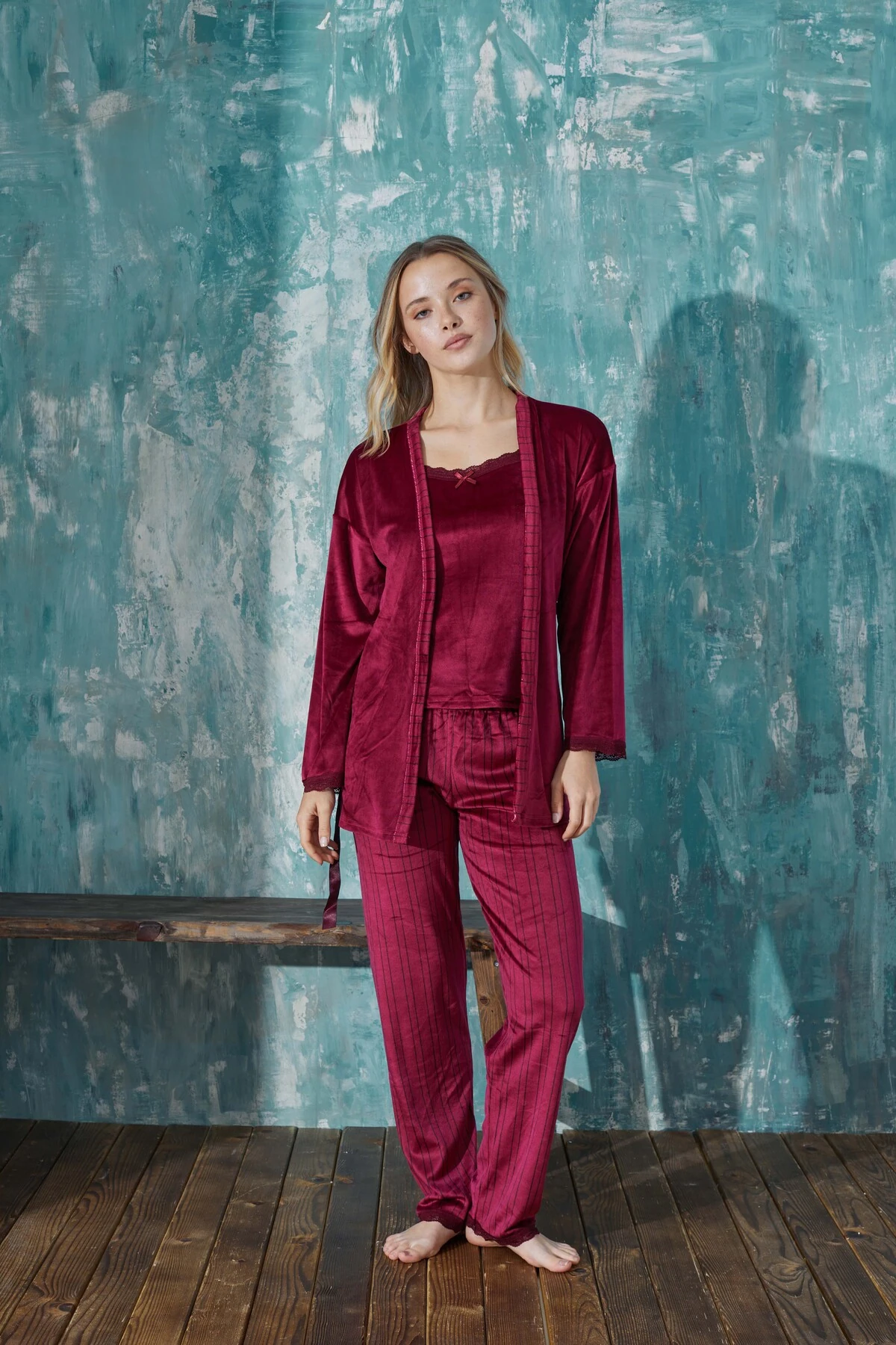 KADİFE 3'LÜ TKM ALT ÇİZGİLİ