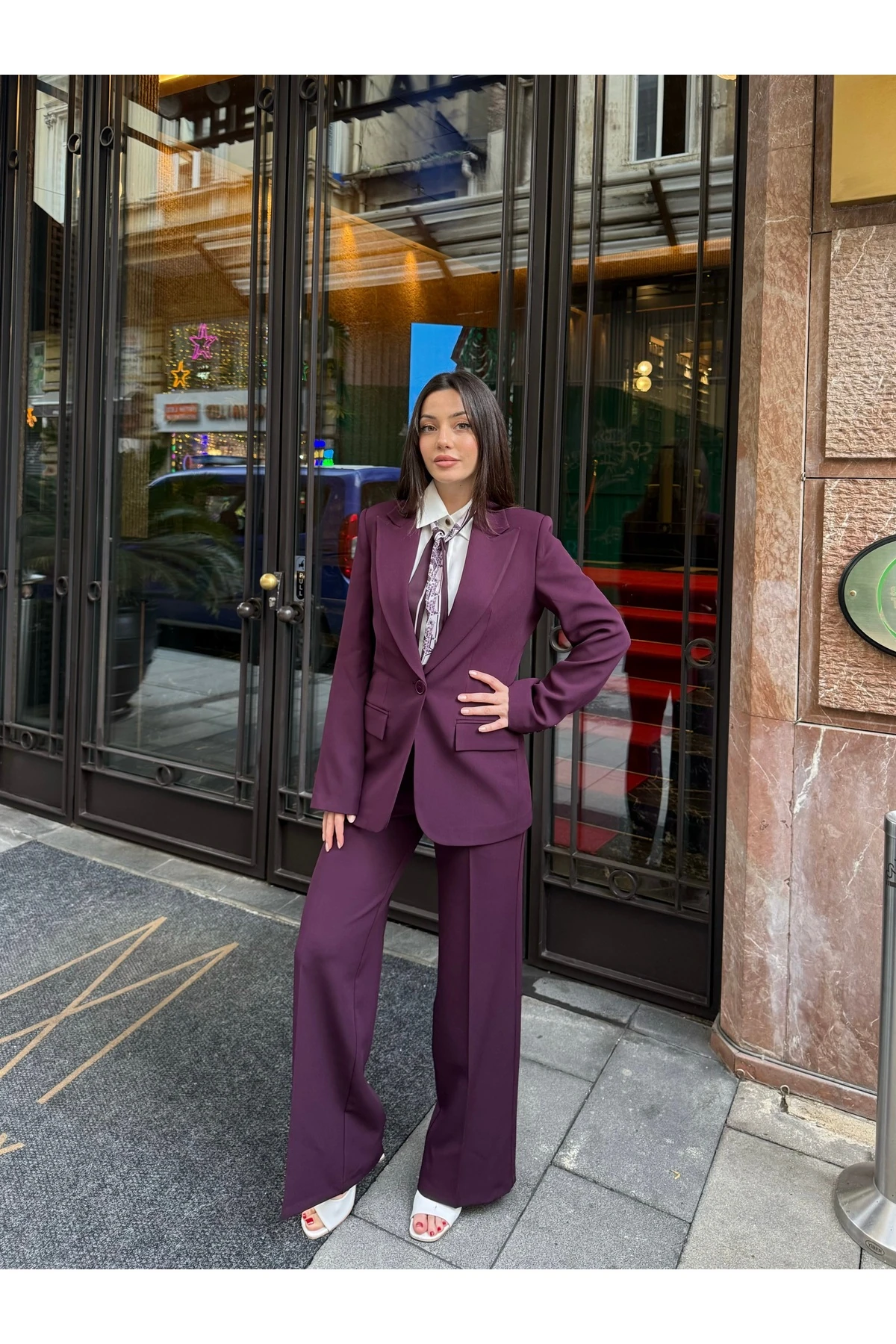 Blazer Takım Elbise Tek Düğme Ceket Pantalon