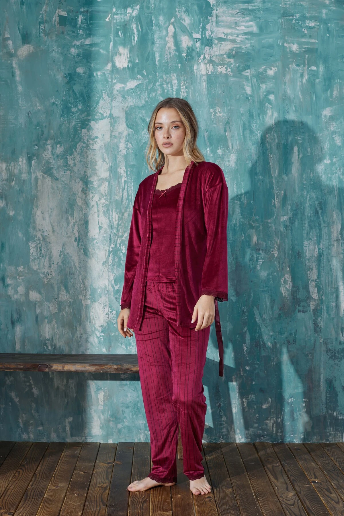 KADİFE 3'LÜ TKM ALT ÇİZGİLİ