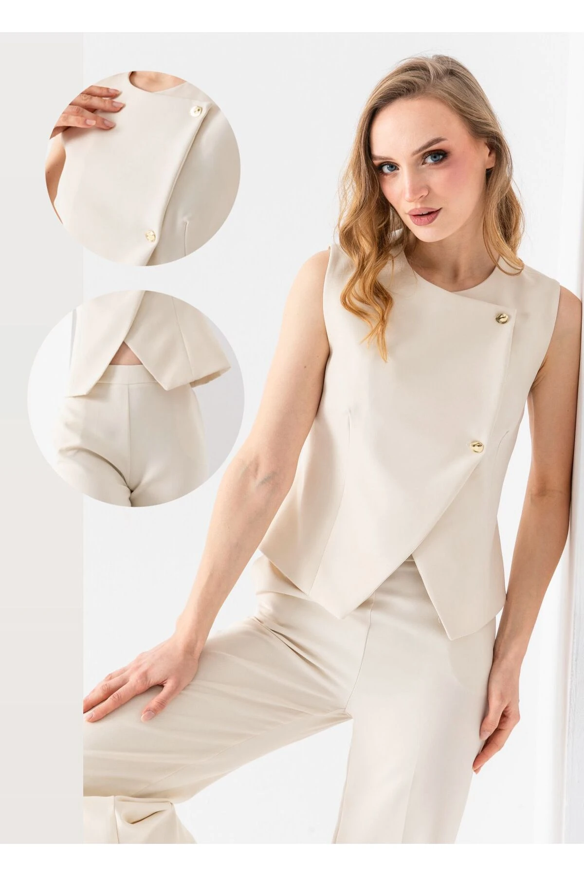 Kadın İkili Takım Yelek Pantolon
