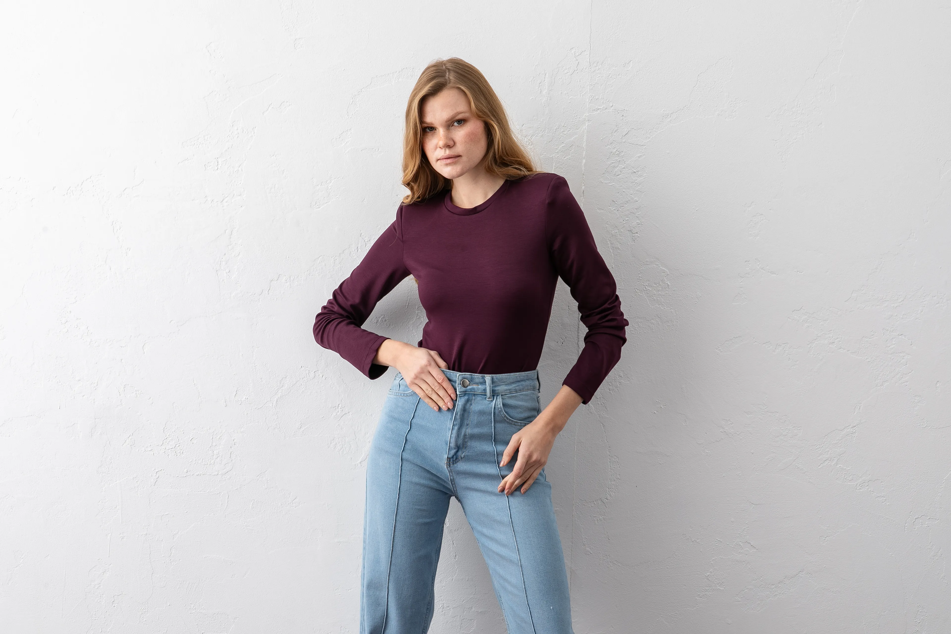 Yüksek Belli Nervürlü Kot Pantolon