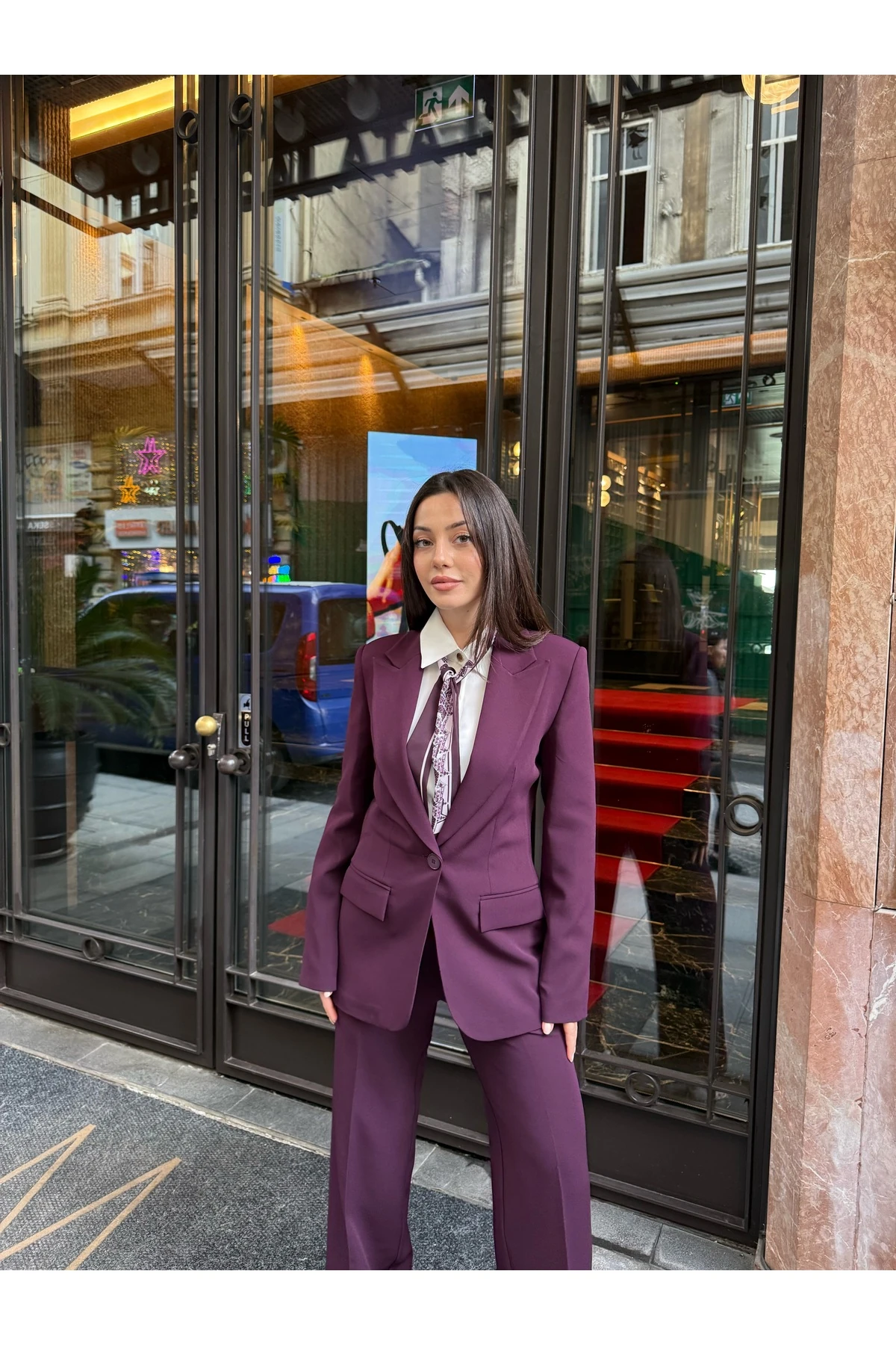 Blazer Takım Elbise Tek Düğme Ceket Pantalon