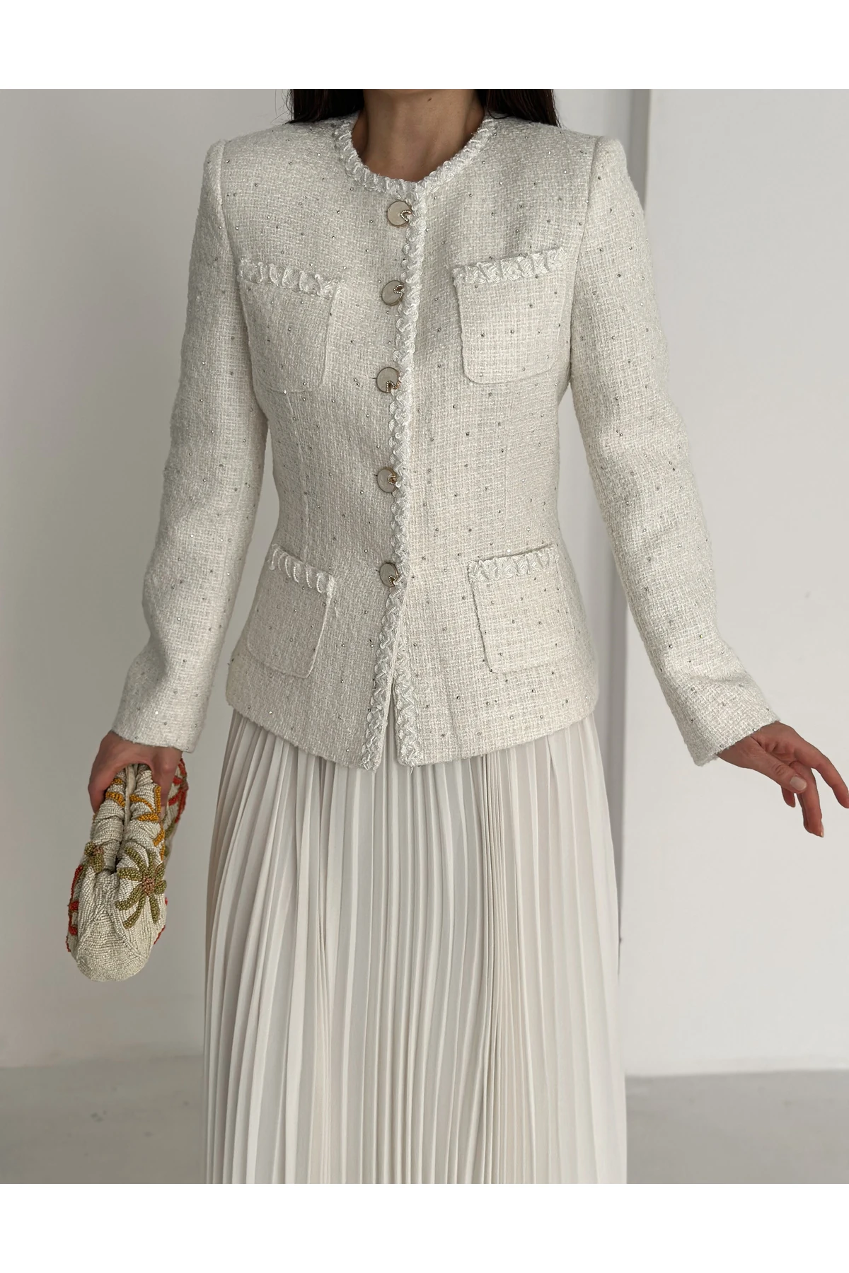 Lüks Pilise Etekli İkili Takım