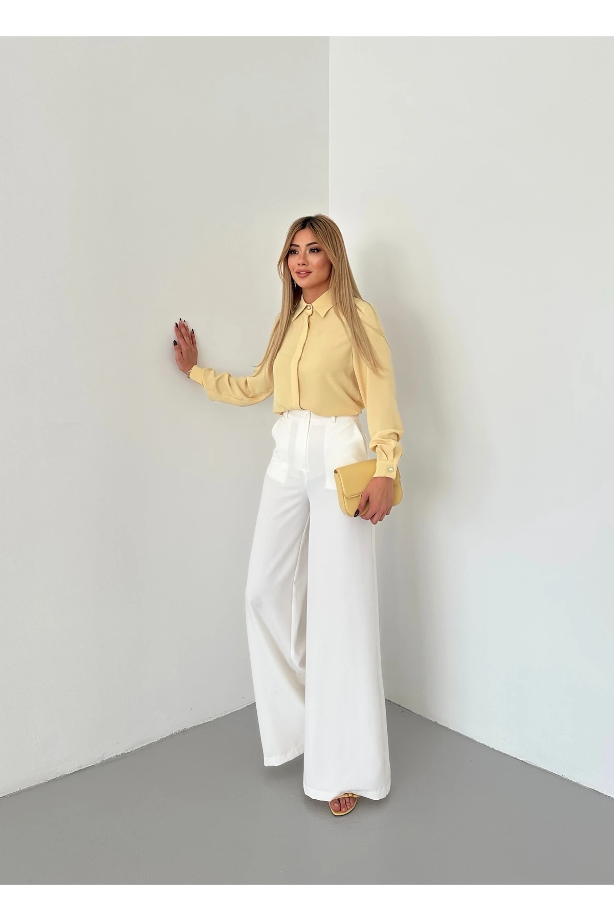 Double Bol Paçalı Palazzo Pantolon