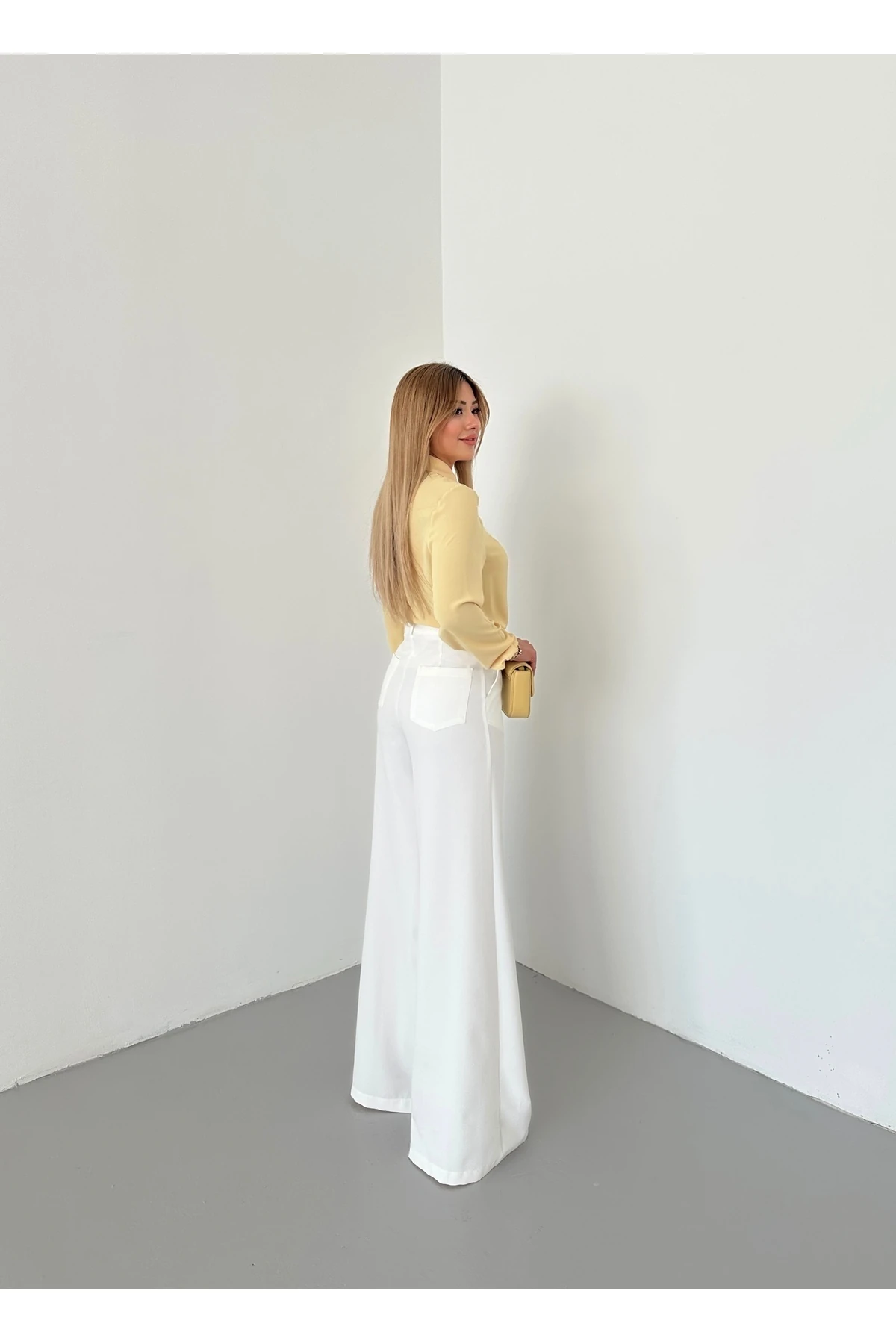 Double Bol Paçalı Palazzo Pantolon