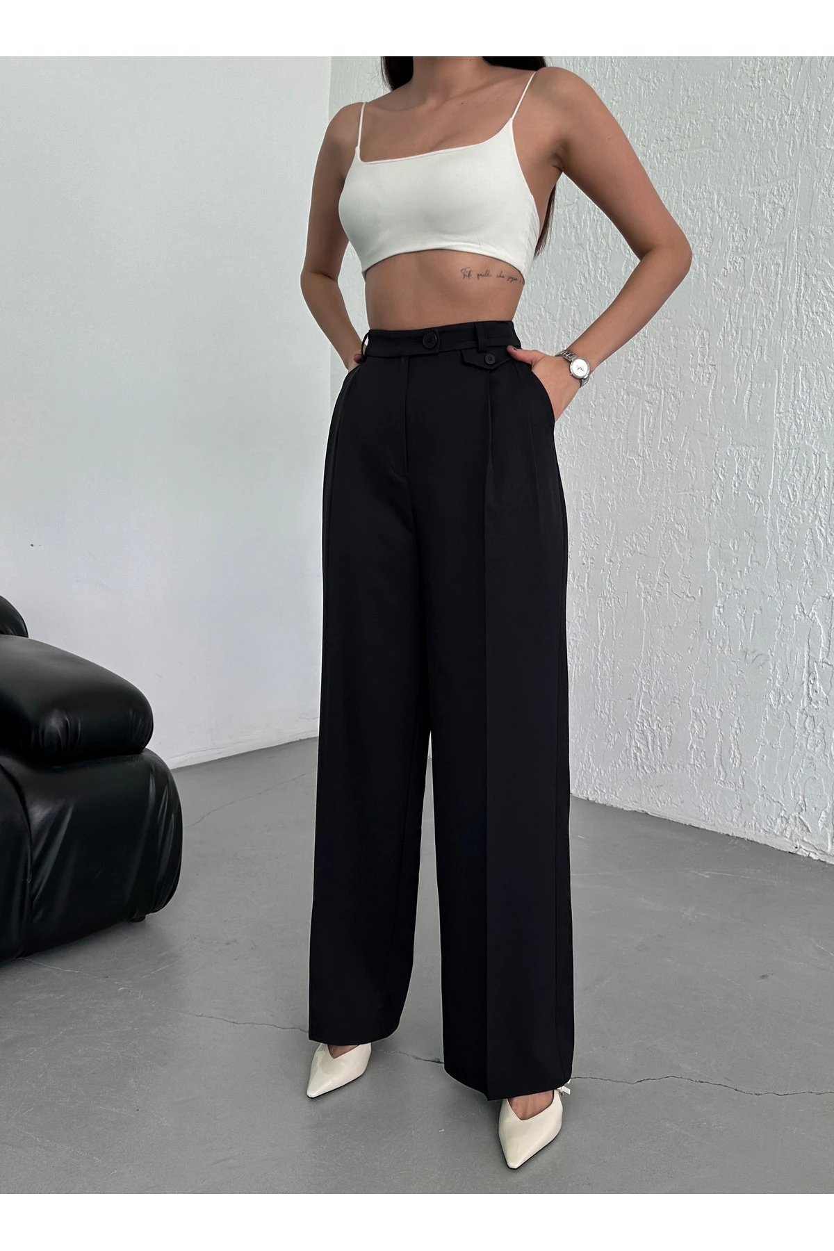 PİLELİ BOL PAÇA PANTOLON