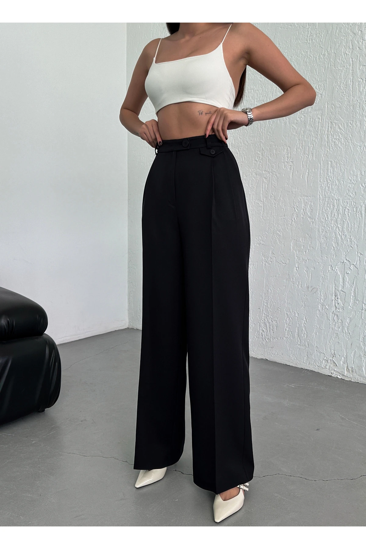 PİLELİ BOL PAÇA PANTOLON