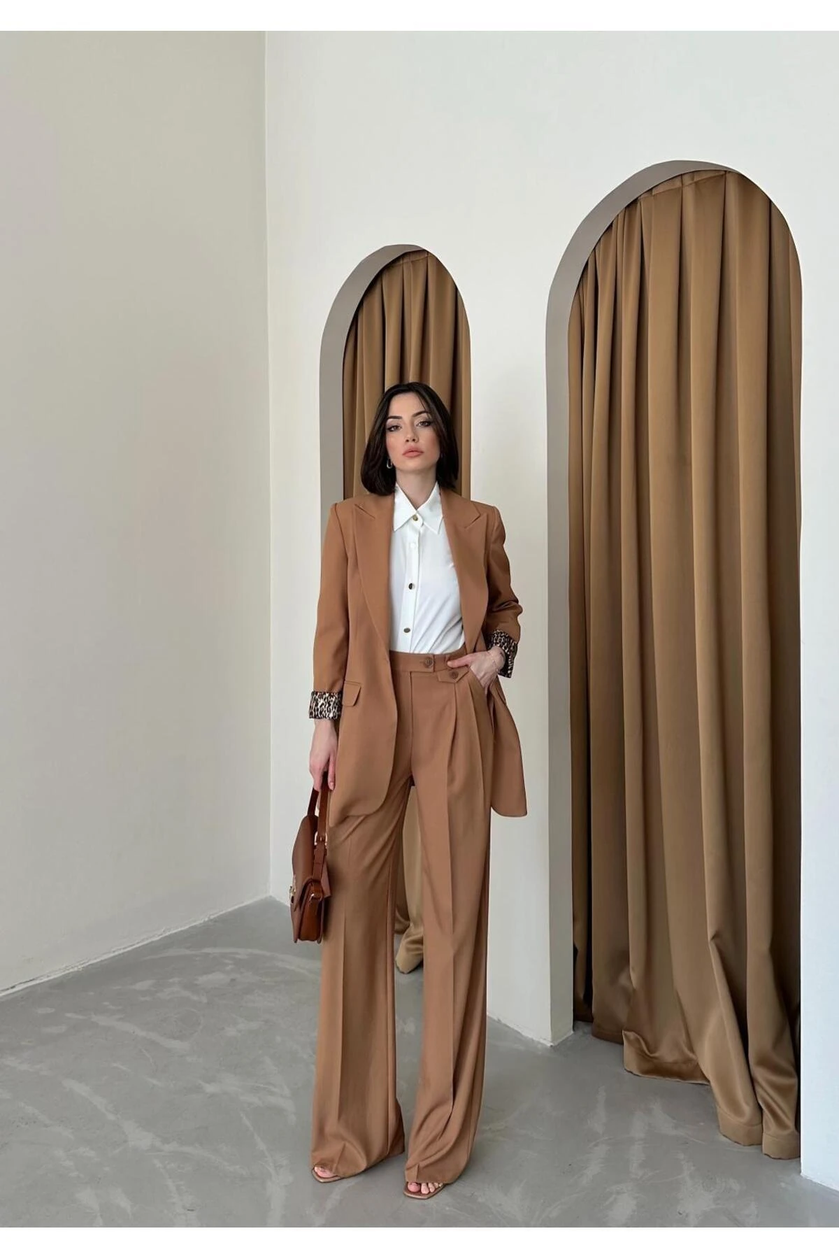 Blazer Jacket with Leopard Lining