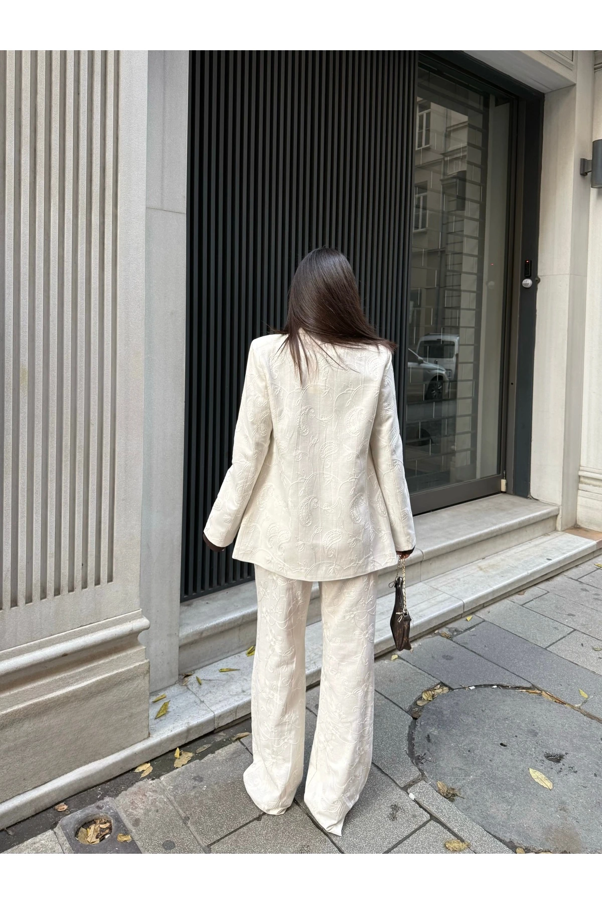 Kadın Nakışlı Keten Takım Elbise