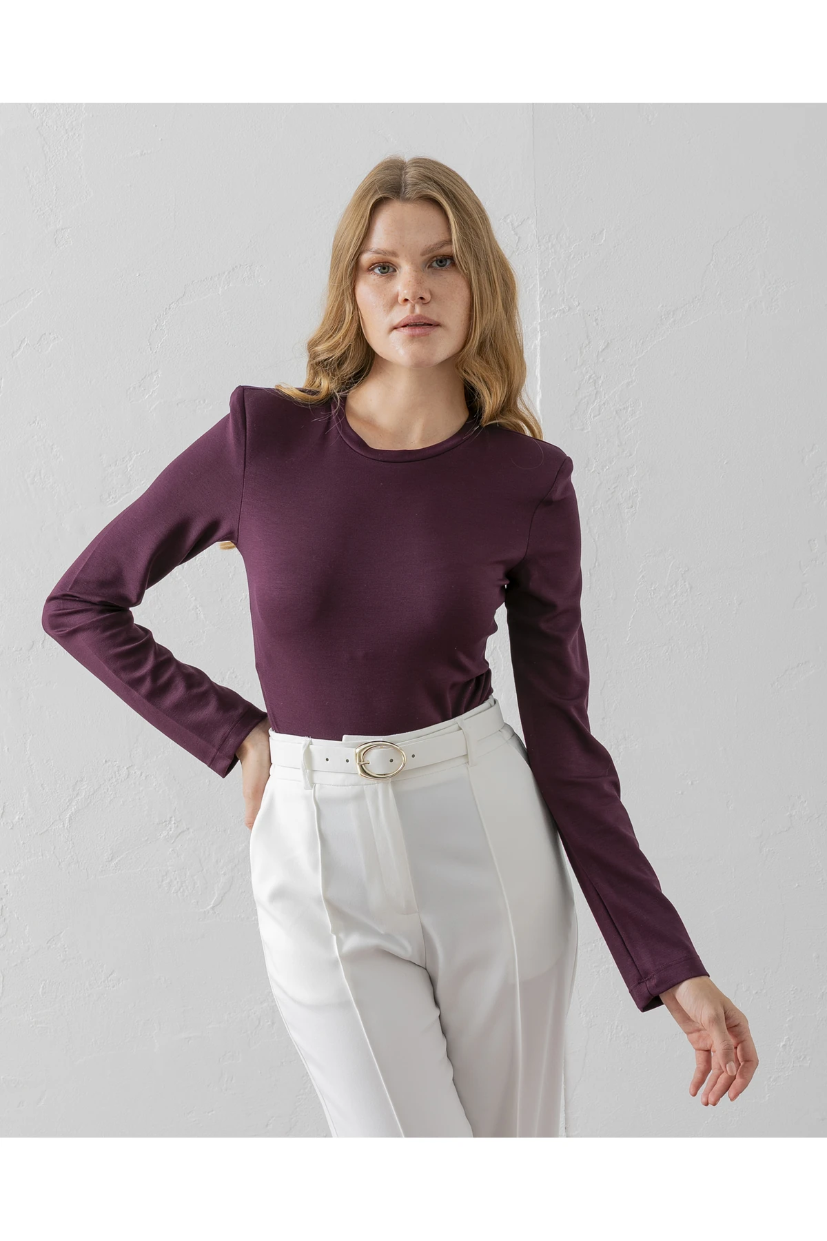 Vatkalı Zıbın Bodysuit - mürdüm