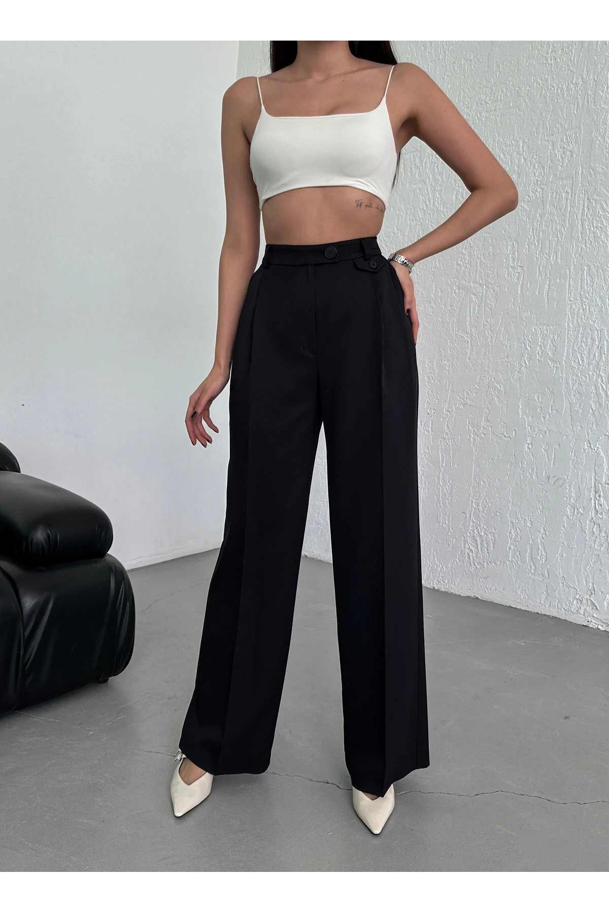 PİLELİ BOL PAÇA PANTOLON