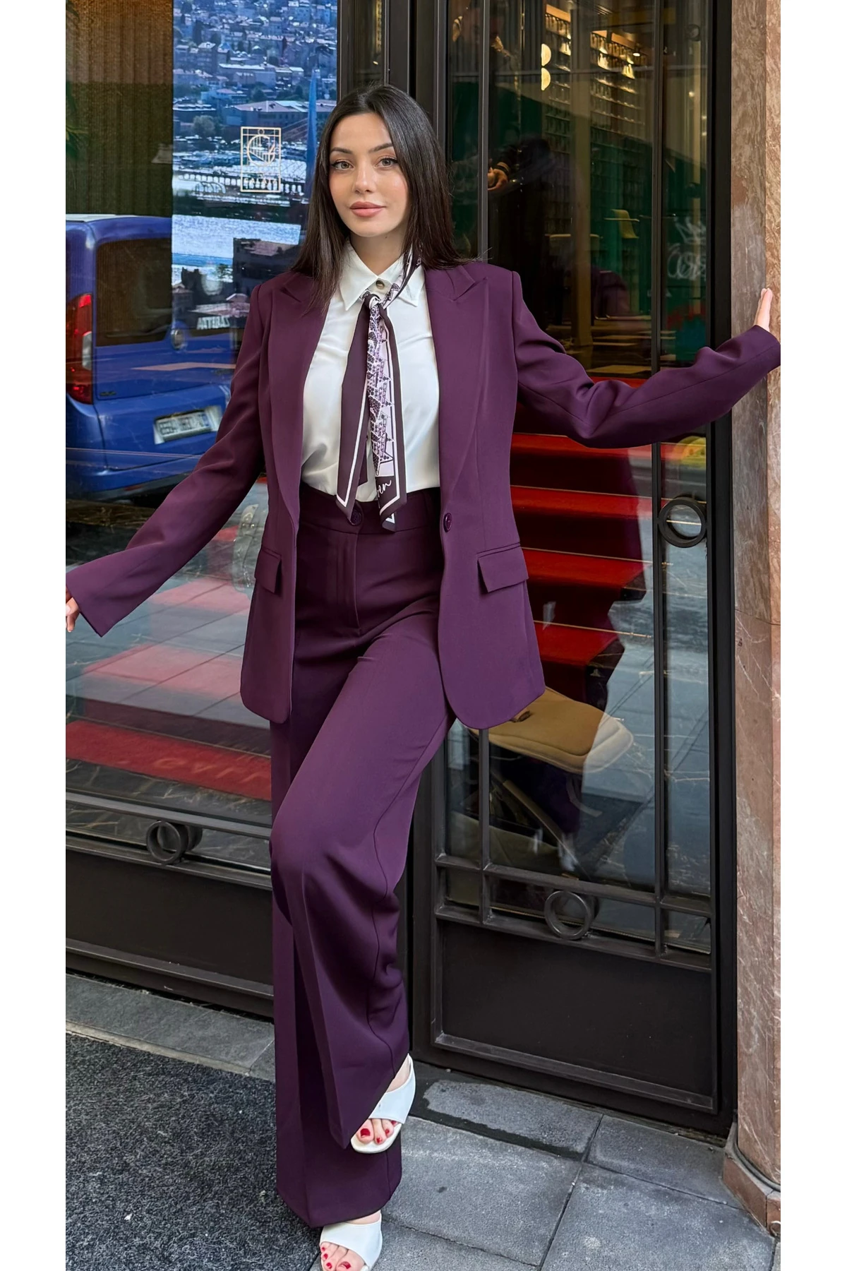 Blazer Takım Elbise Tek Düğme Ceket Pantalon