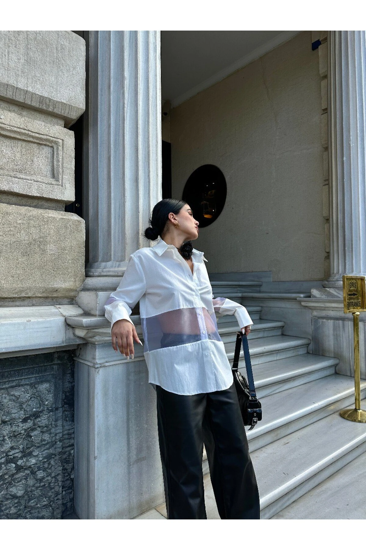 Organze Detaylı Gömlek