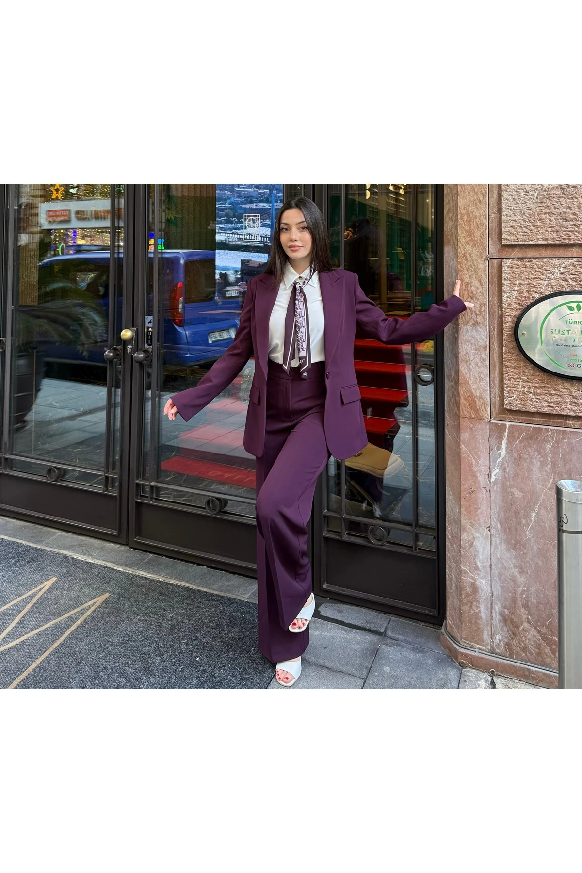 Blazer Takım Elbise Tek Düğme Ceket Pantalon