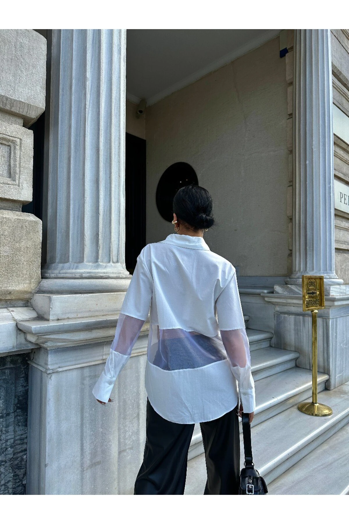 Organze Detaylı Gömlek