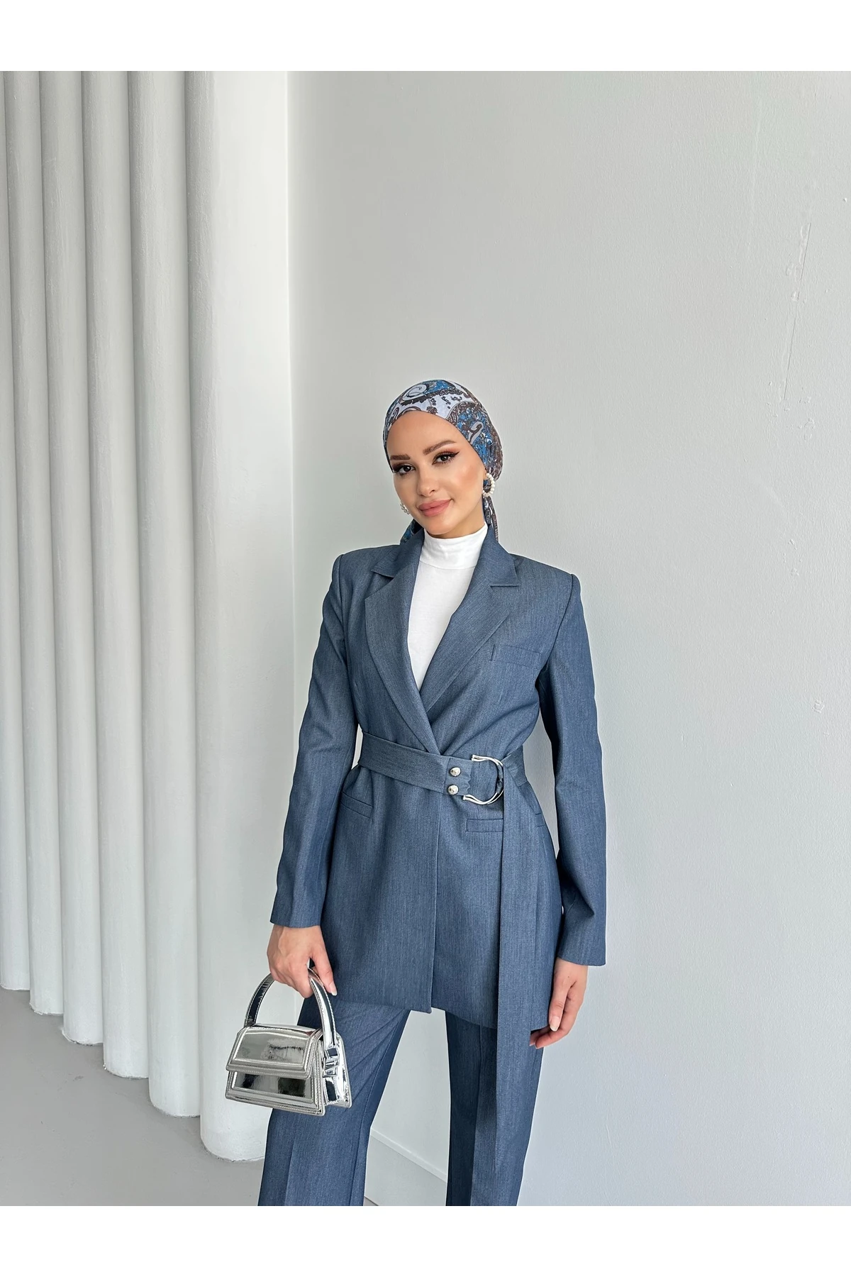 Poliviskon Kumaş Kemerli ikili Takım Kadın