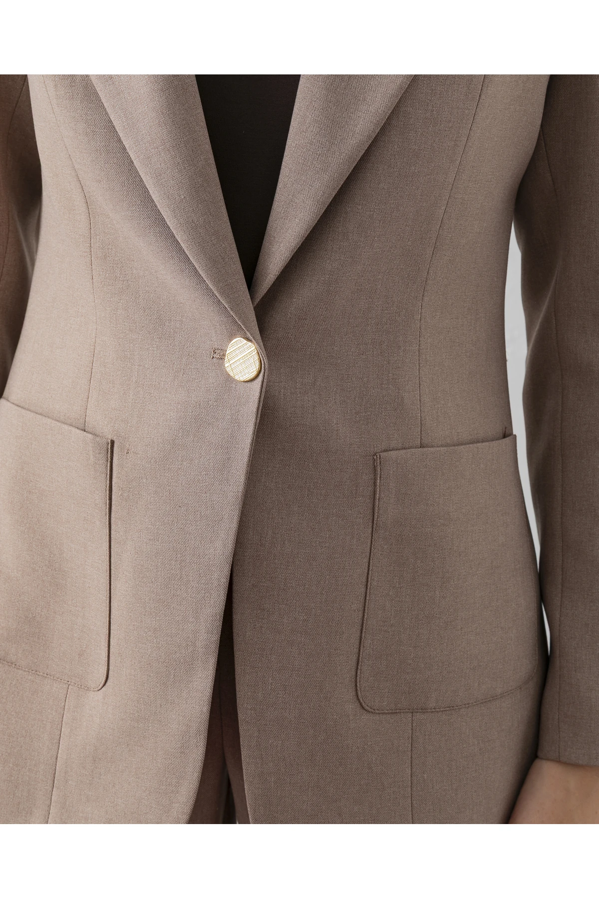 Çift Cepli Poliviskon Blazer Ceket