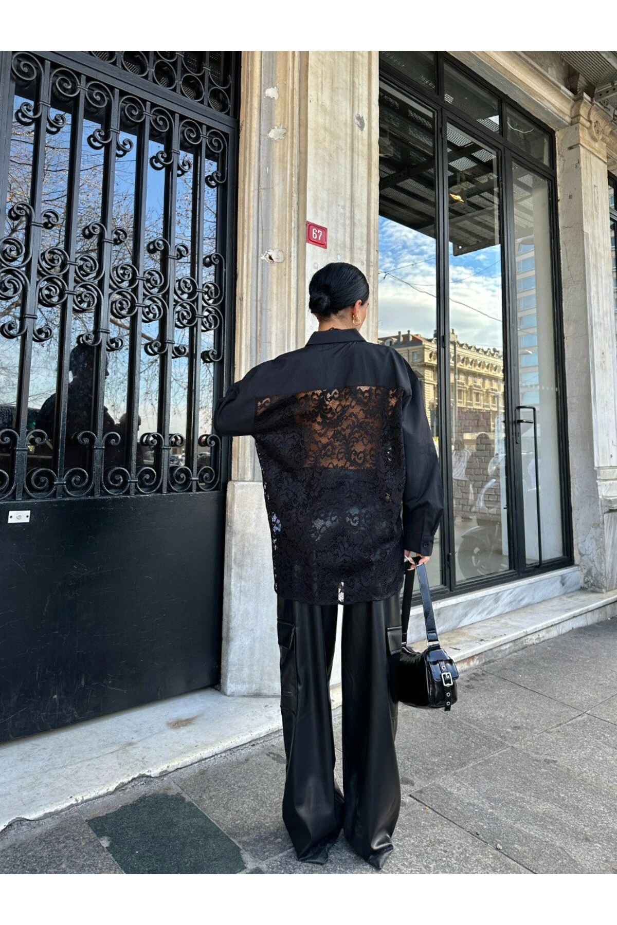 Alexis Sırt Dantel Oversıze Gömlek