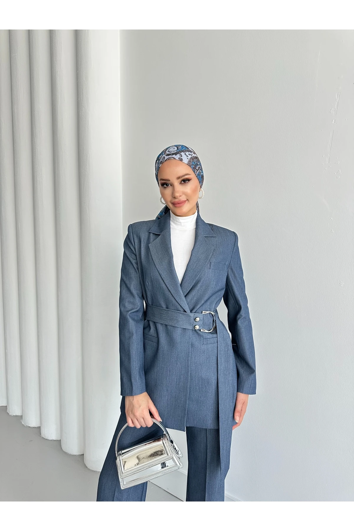 Poliviskon Kumaş Kemerli ikili Takım Kadın