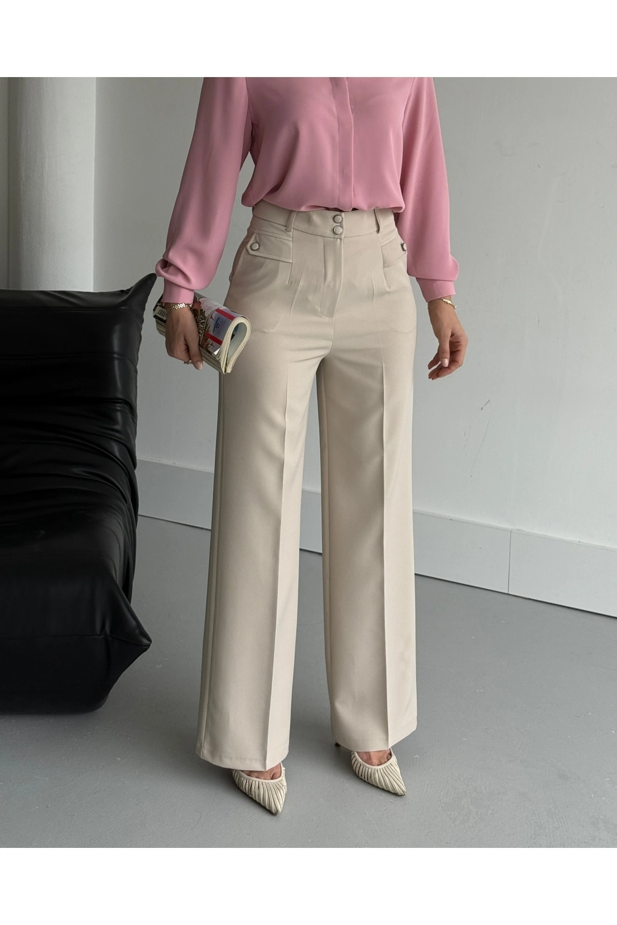 Çift Düğmeli Şık Pantolon