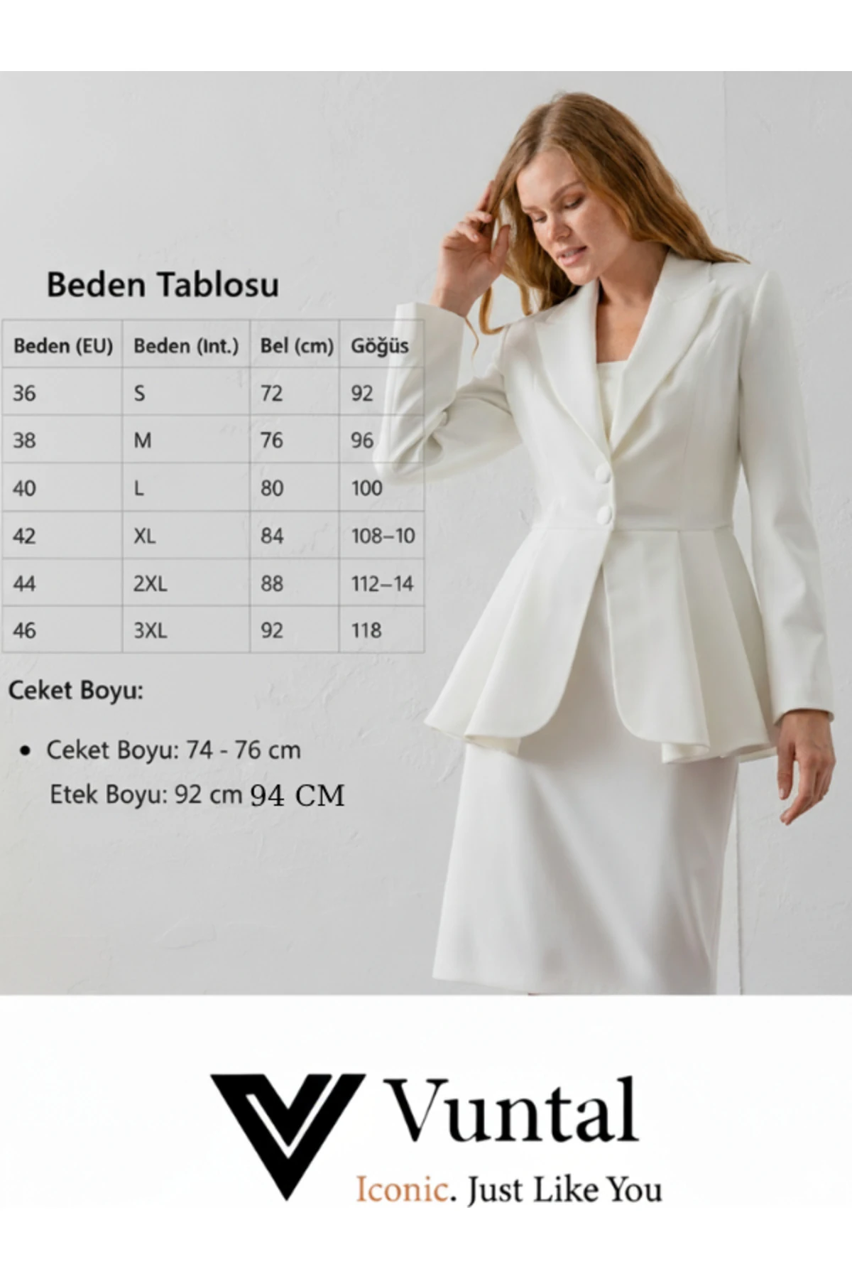 Volanlı Blazer İkili Pantolonlu Takım