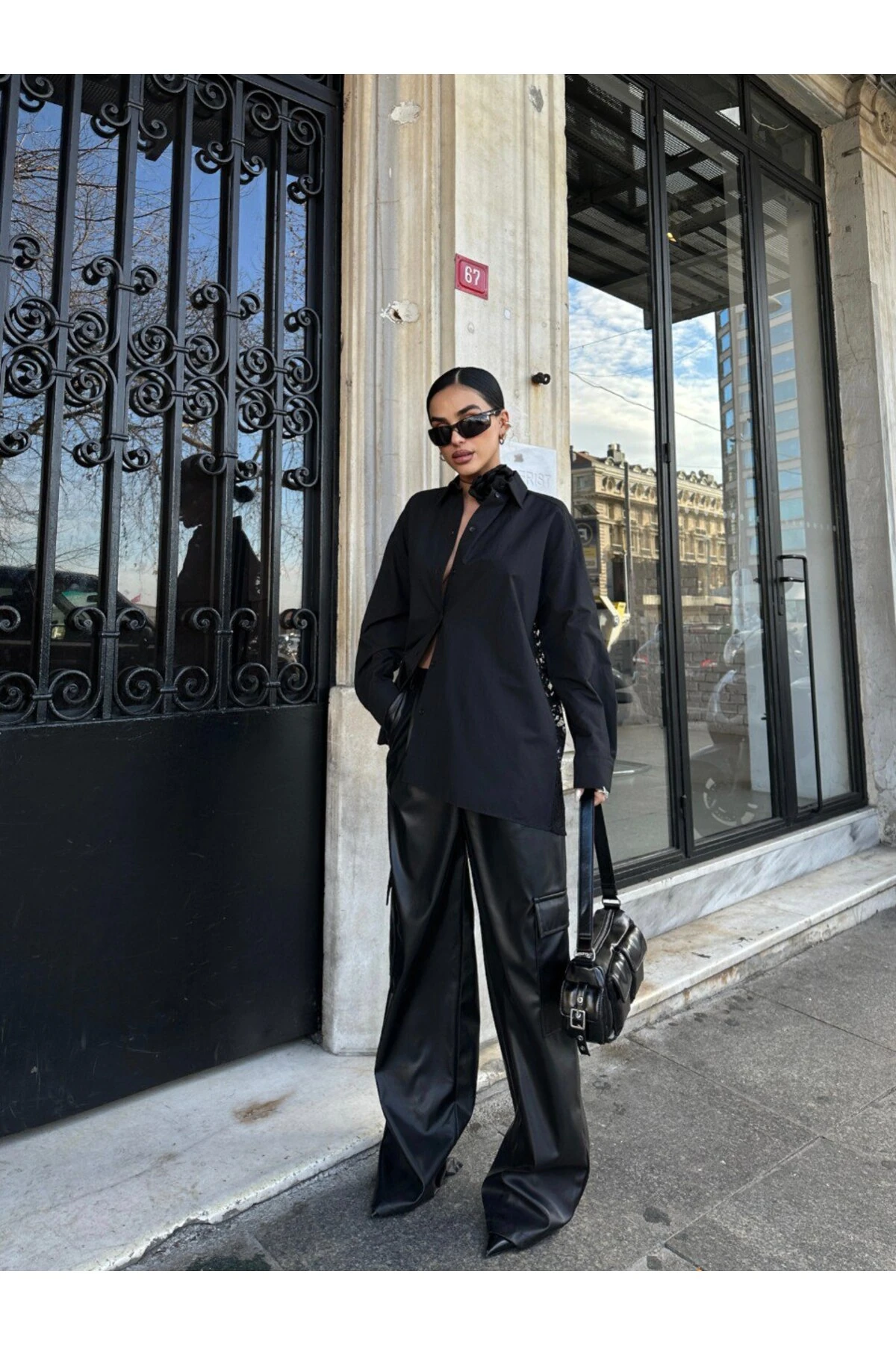 Alexis Sırt Dantel Oversıze Gömlek