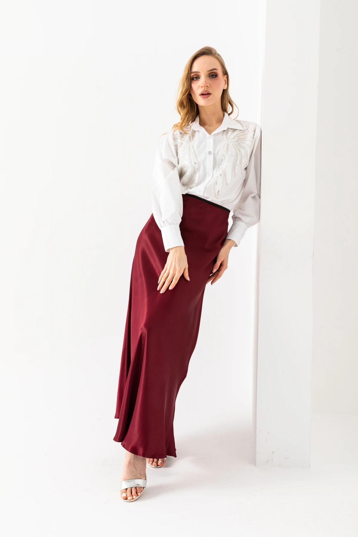 Kadın Gömlek Kelebek Taş Detaylı